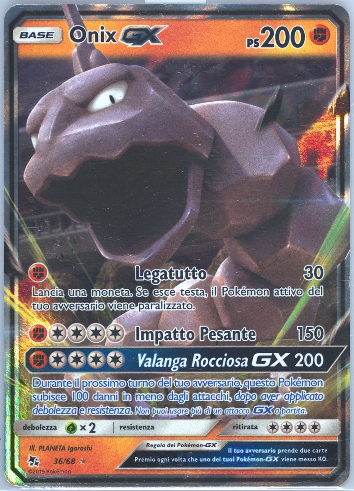 Onix GX Italian (36) 2019 Pokemon Sun & Moon Hidden Fates