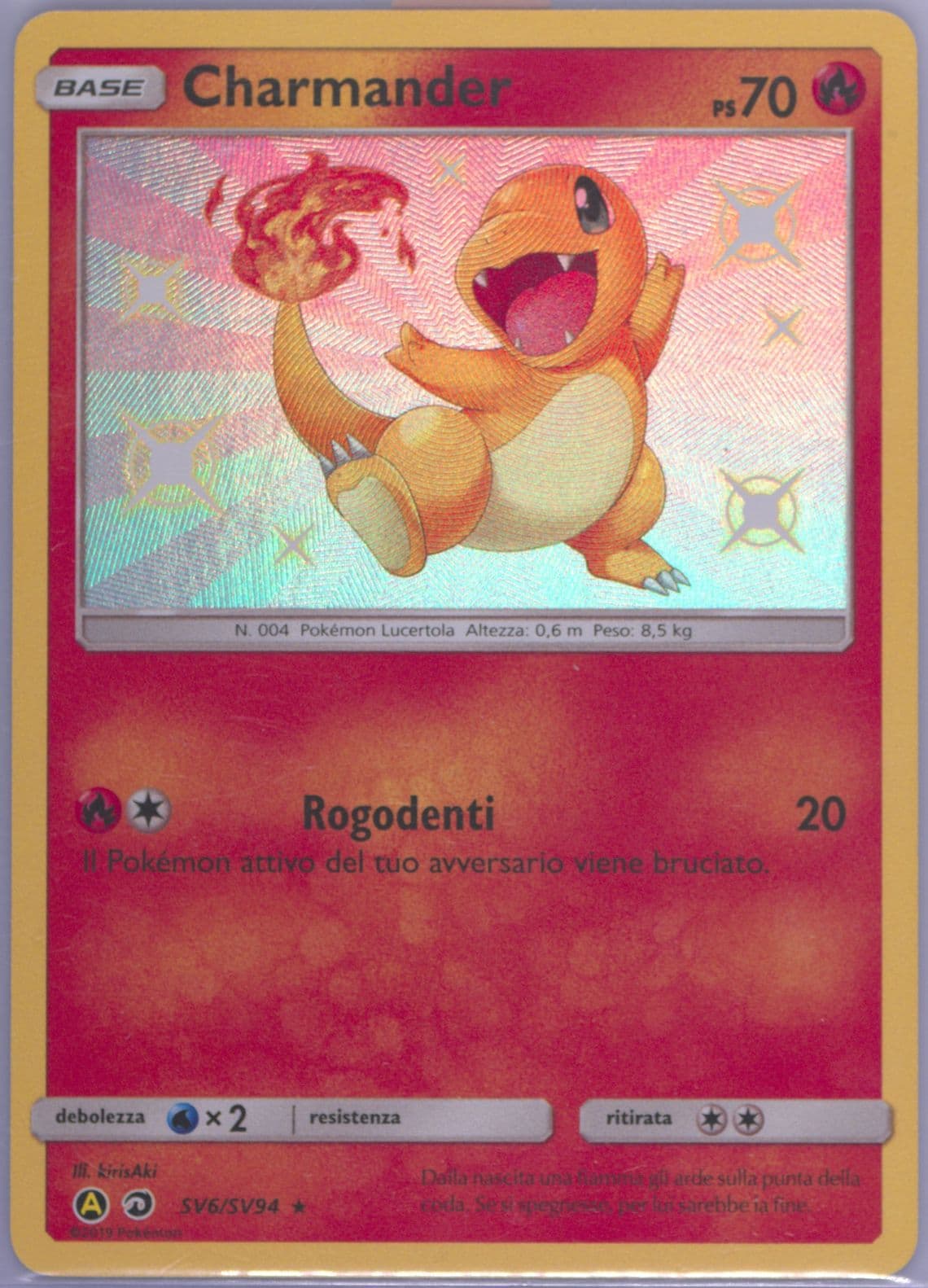 Charmander-Holo Italian (SV6) 2019 Pokemon Sun & Moon Hidden Fates
