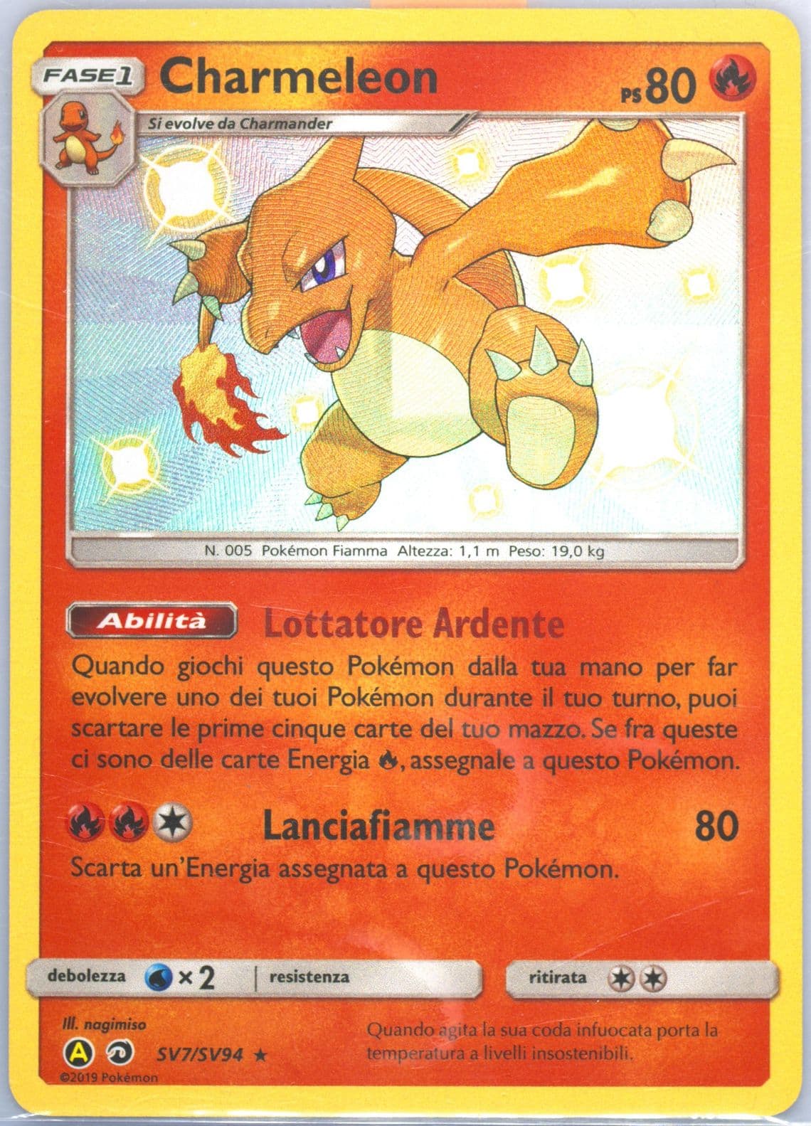 Charmeleon-Holo Italian (SV7) 2019 Pokemon Sun & Moon Hidden Fates