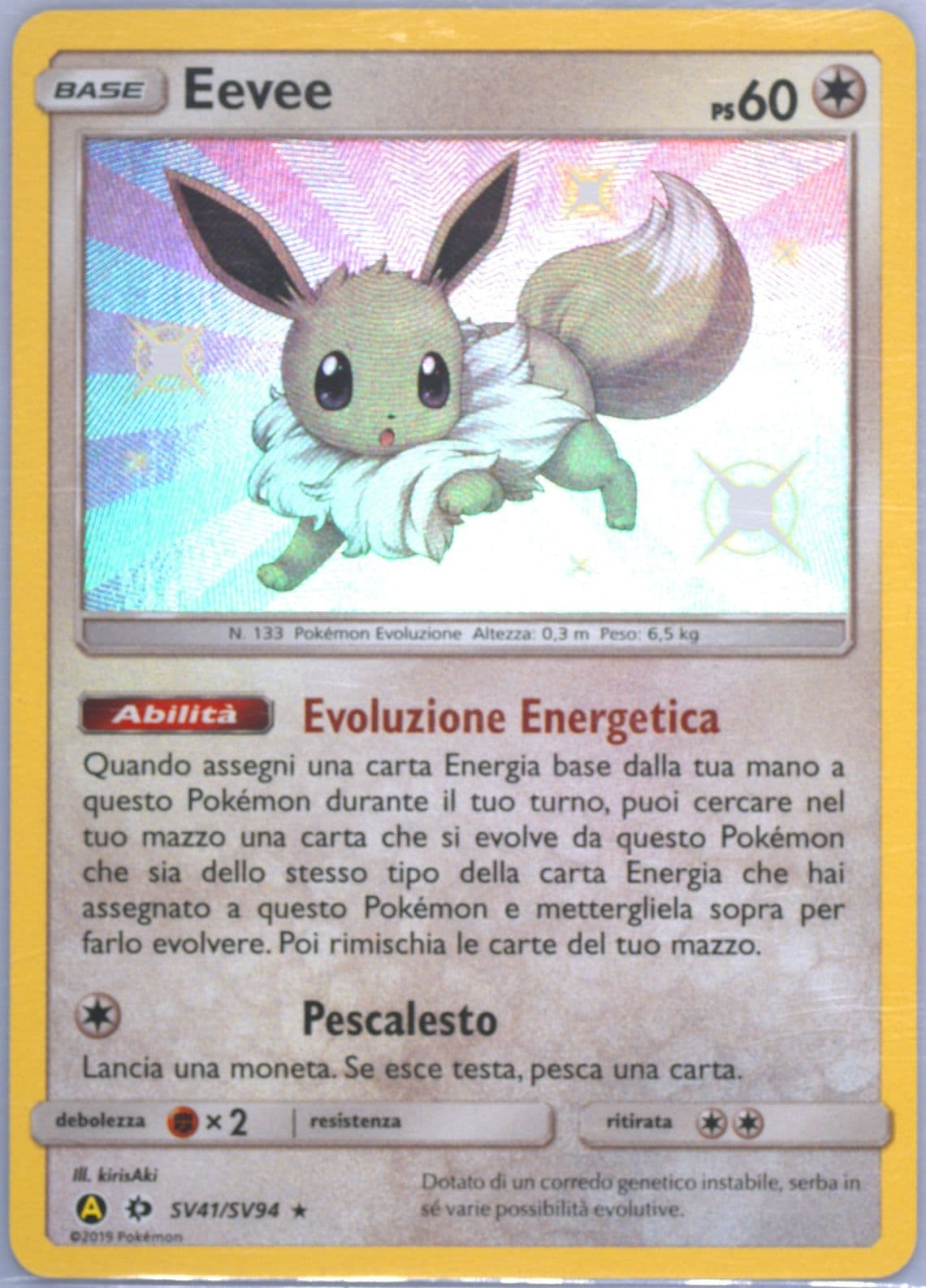 Eevee-Holo Italian (SV41) 2019 Pokemon Sun & Moon Hidden Fates
