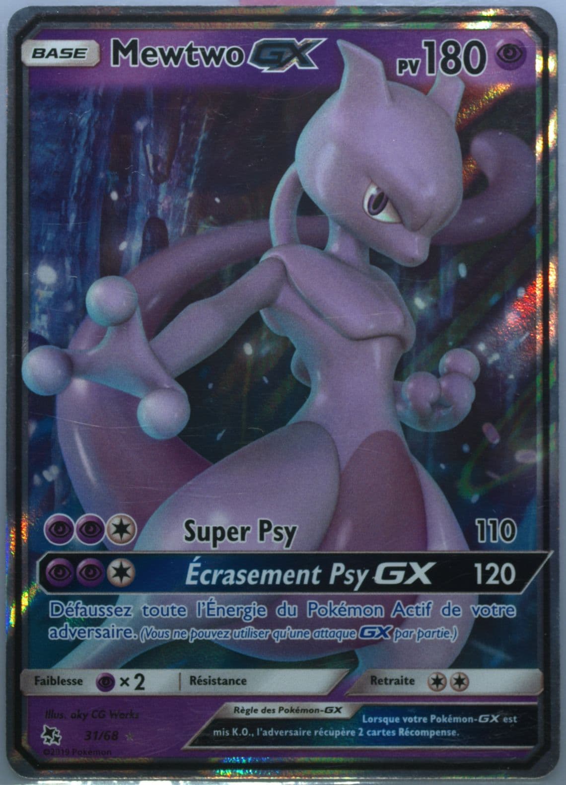 Mewtwo GX French (31) 2019 Pokemon Sun & Moon Hidden Fates