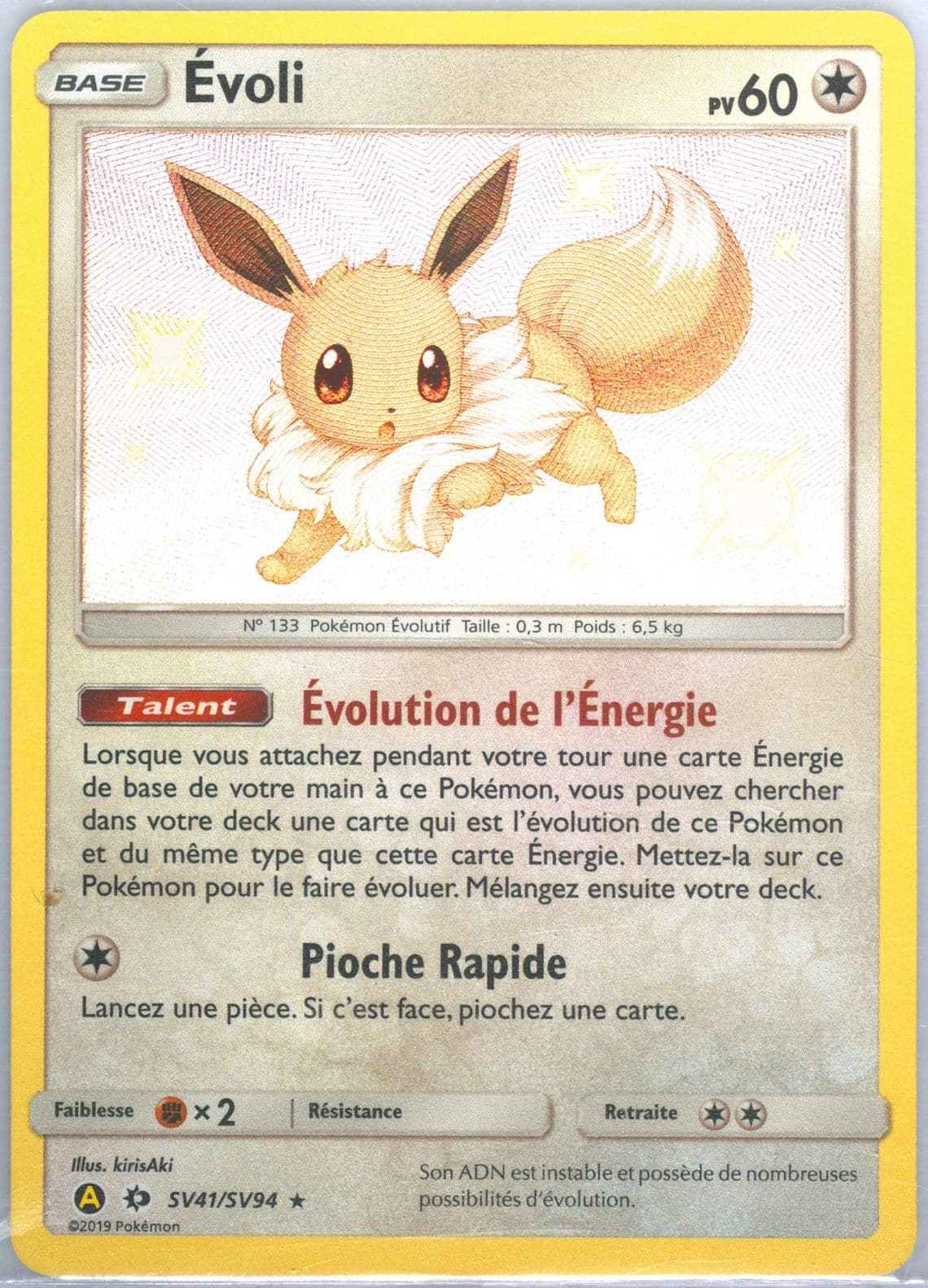 Evoli-Holo French (SV41) 2019 Pokemon Sun & Moon Hidden Fates