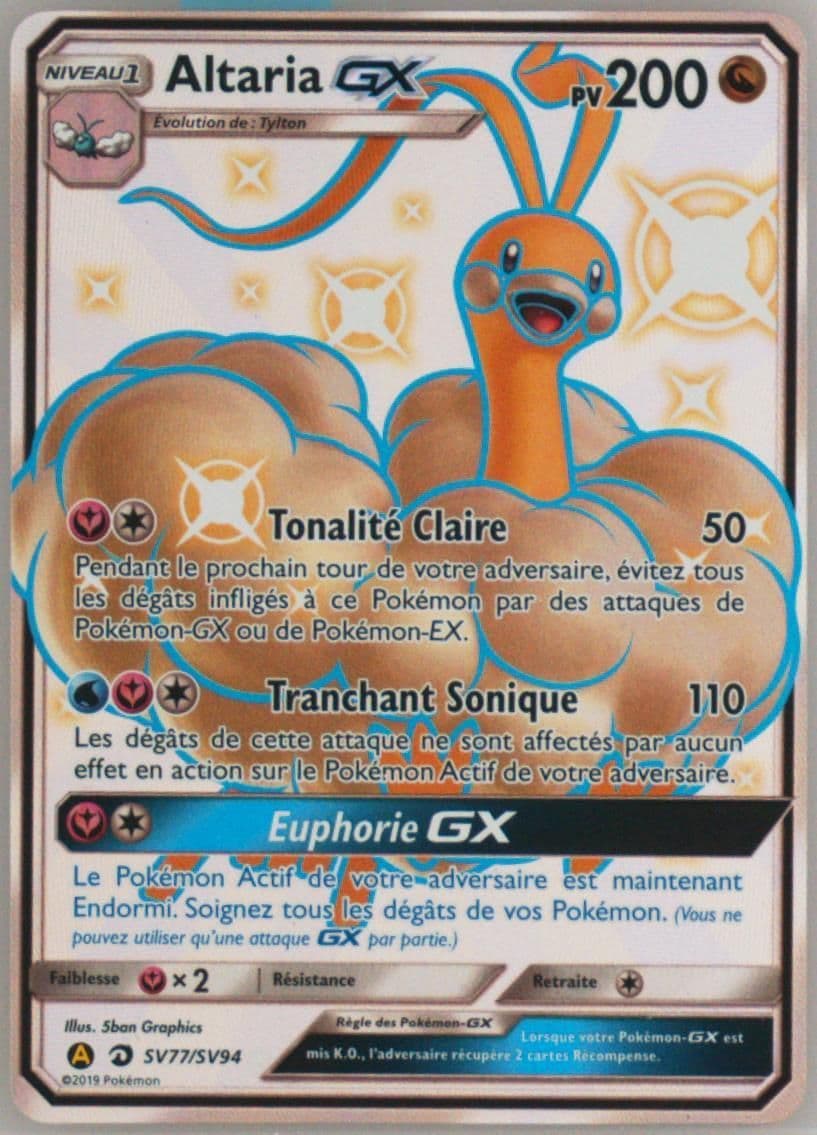 Full Art/Altaria GX French (SV77) 2019 Pokemon Sun & Moon Hidden Fates