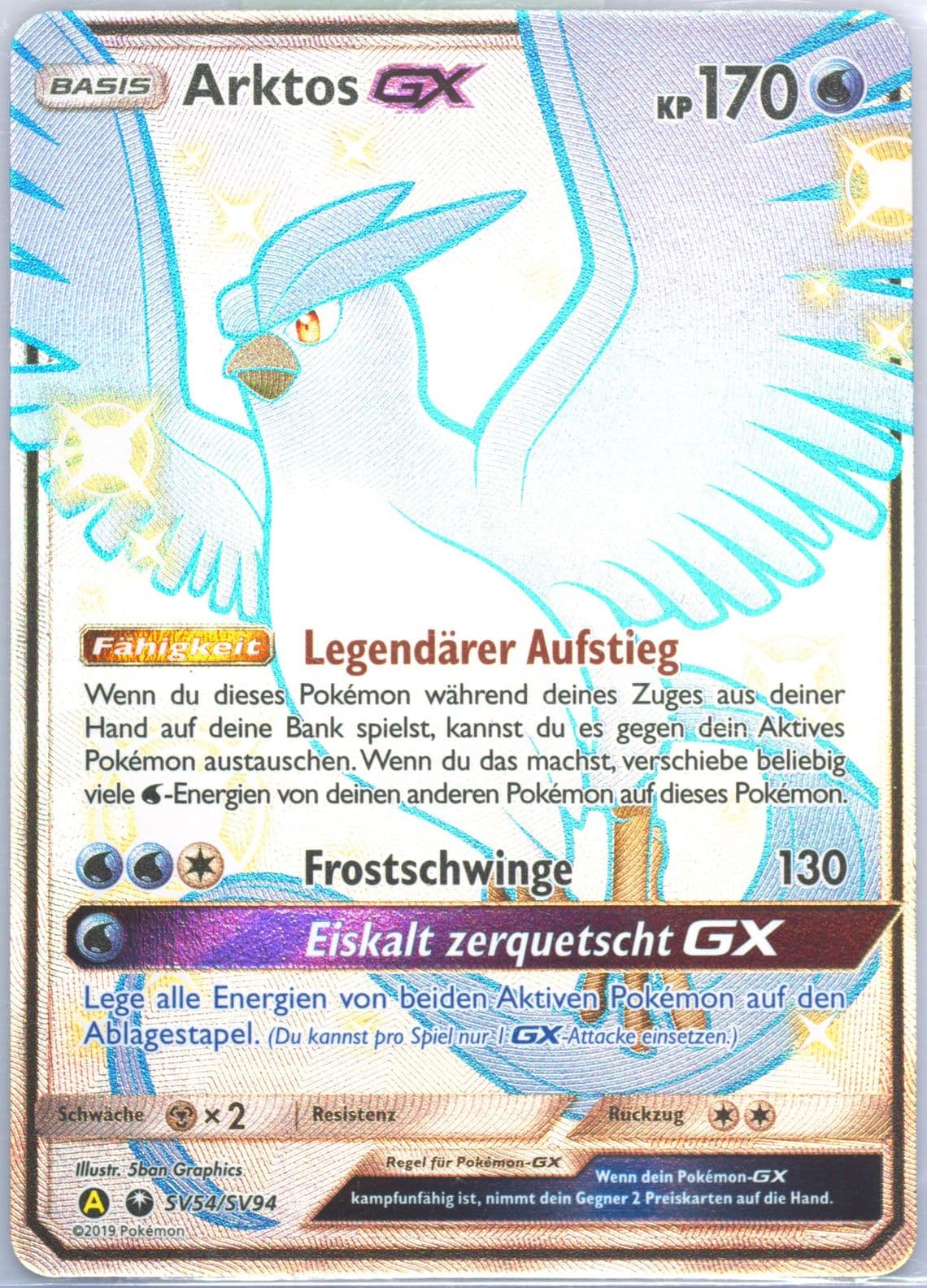 Full Art/Arktos GX German (SV54) 2019 Pokemon Sun & Moon Hidden Fates