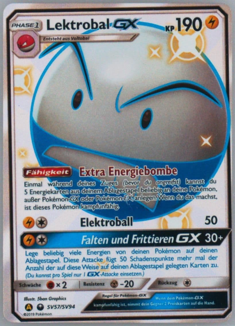 Full Art/Lektrobal GX German (SV57) 2019 Pokemon Sun & Moon Hidden Fates
