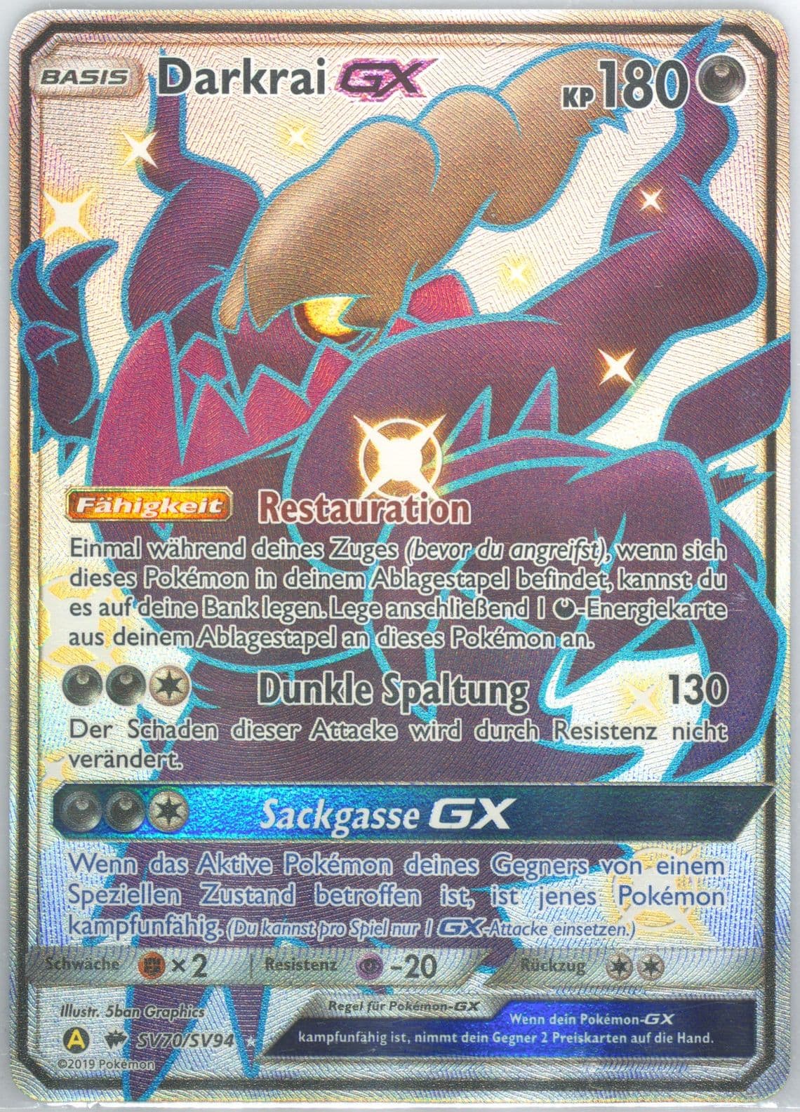 Full Art/Darkrai GX German (SV70) 2019 Pokemon Sun & Moon Hidden Fates