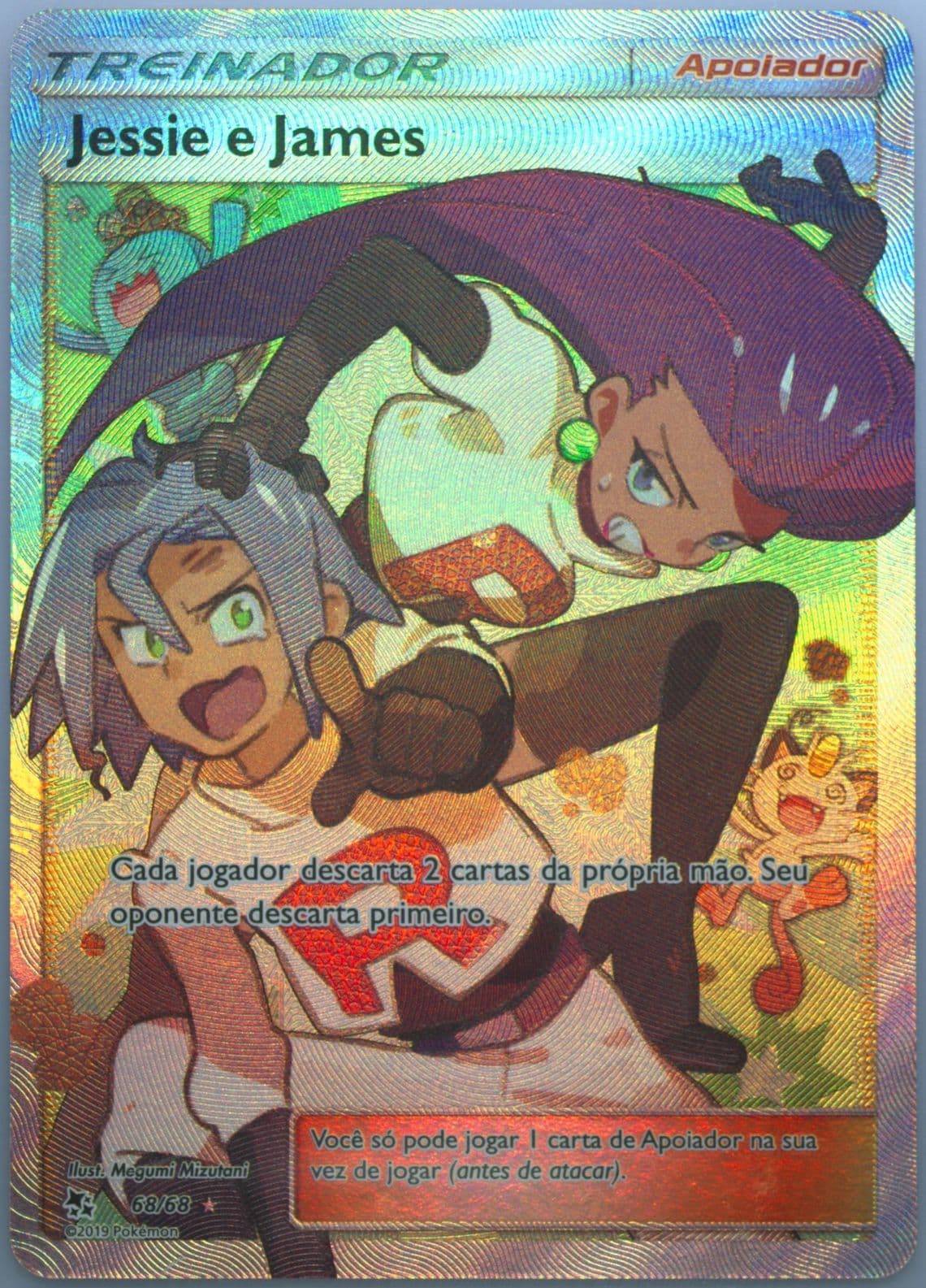 Full Art/Jessie E James Portuguese (68) 2019 Pokemon Sun & Moon Hidden Fates