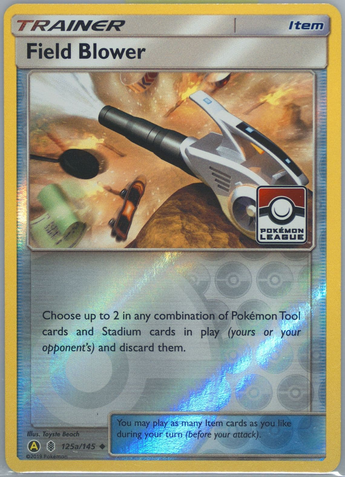Field Blower-Reverse Foil 2019 Yellow A Alternate Art Pokemon League (125a) 2017 Pokemon Sun & Moon Guardians Rising
