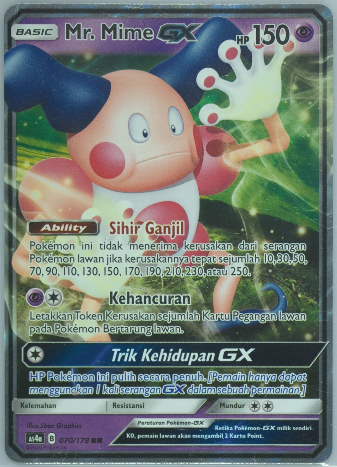 Mr. Mime GX Set A (070) 2020 Pokemon Indonesian Sun & Moon Sky Ruler