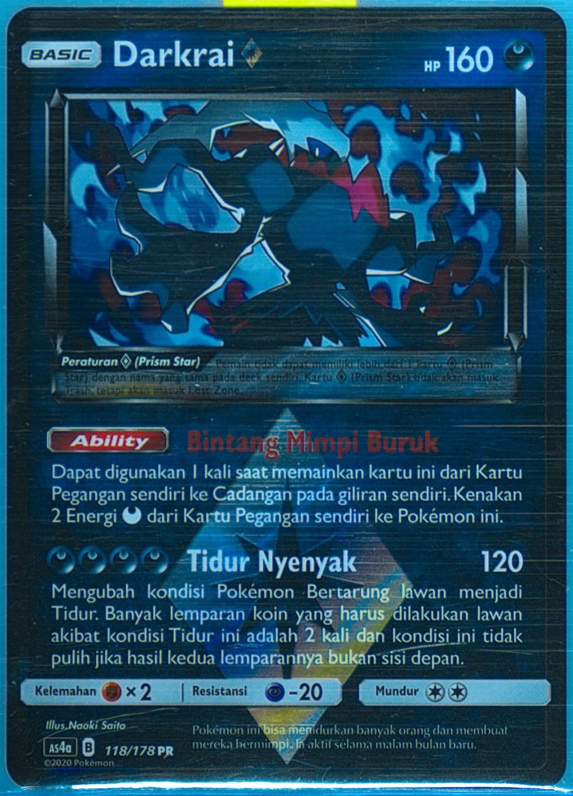 Darkrai-Holo Set A (118) 2020 Pokemon Indonesian Sun & Moon Sky Ruler