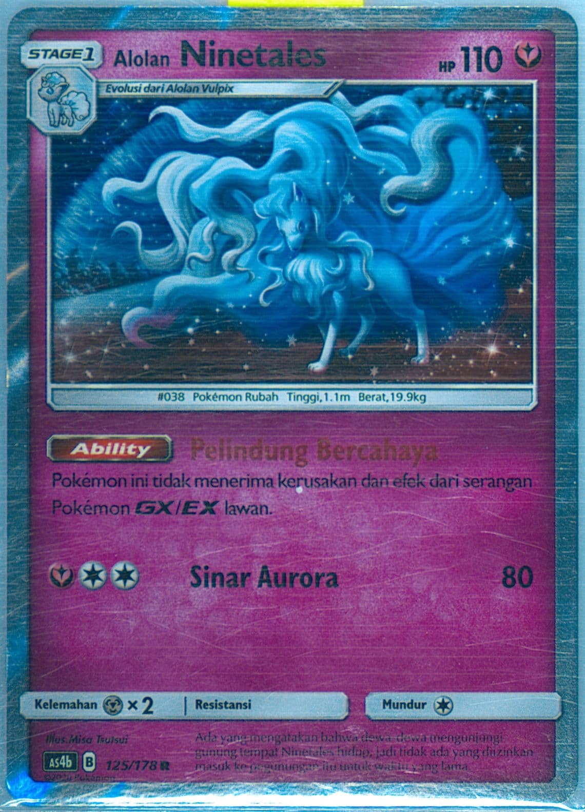 Alolan Ninetales-Holo Set B (125) 2020 Pokemon Indonesian Sun & Moon Sky Ruler