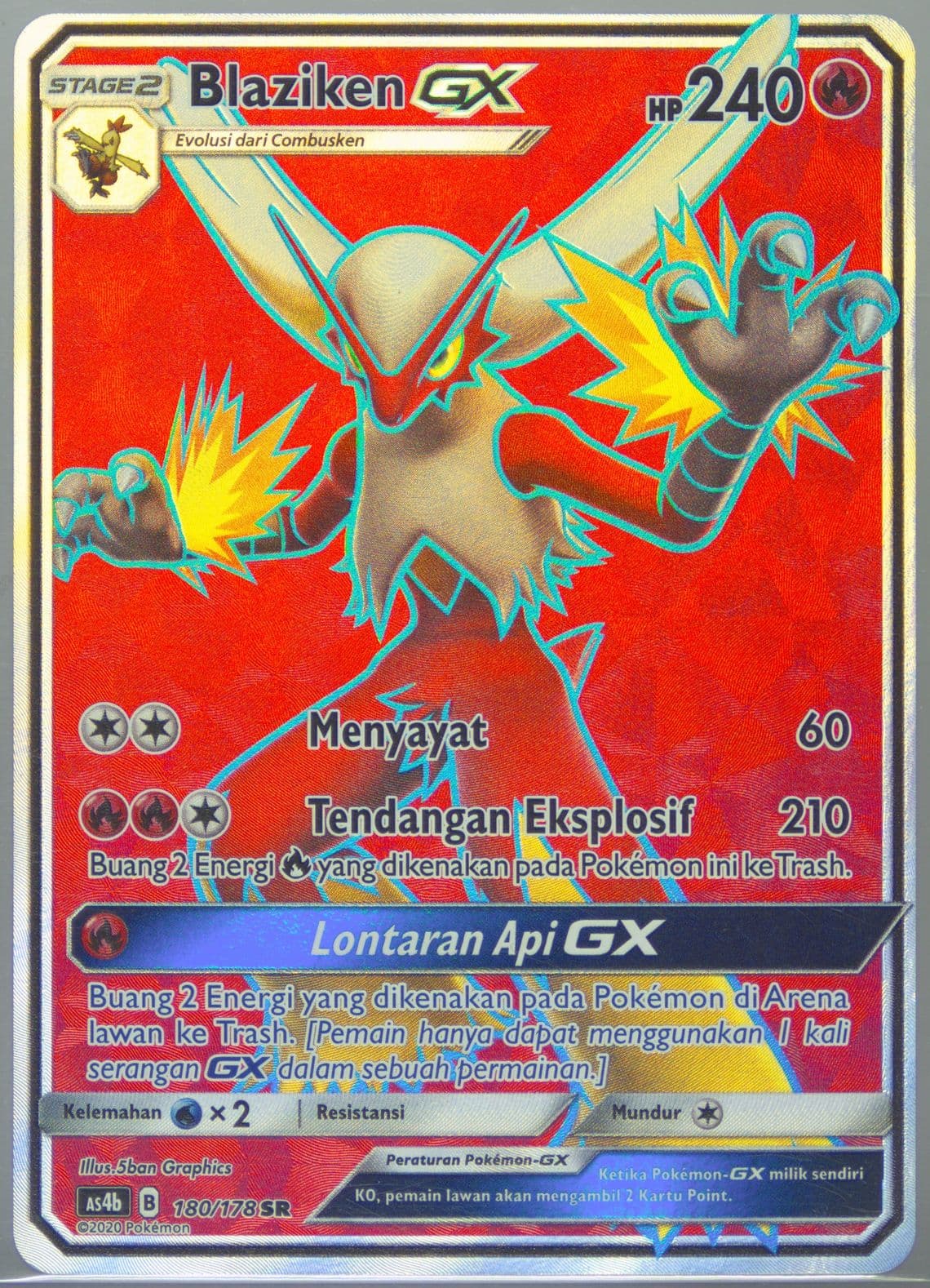 Full Art/Blaziken GX Set B (180) 2020 Pokemon Indonesian Sun & Moon Sky Ruler