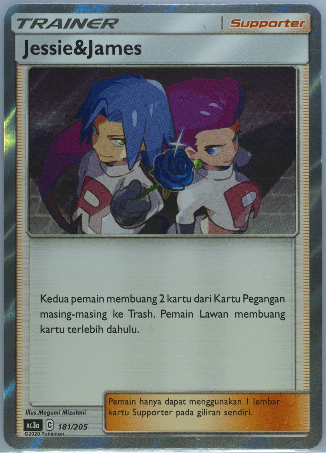Jessie & James Set A (181) 2020 Pokemon Indonesian Sun & Moon Tag Team Collection