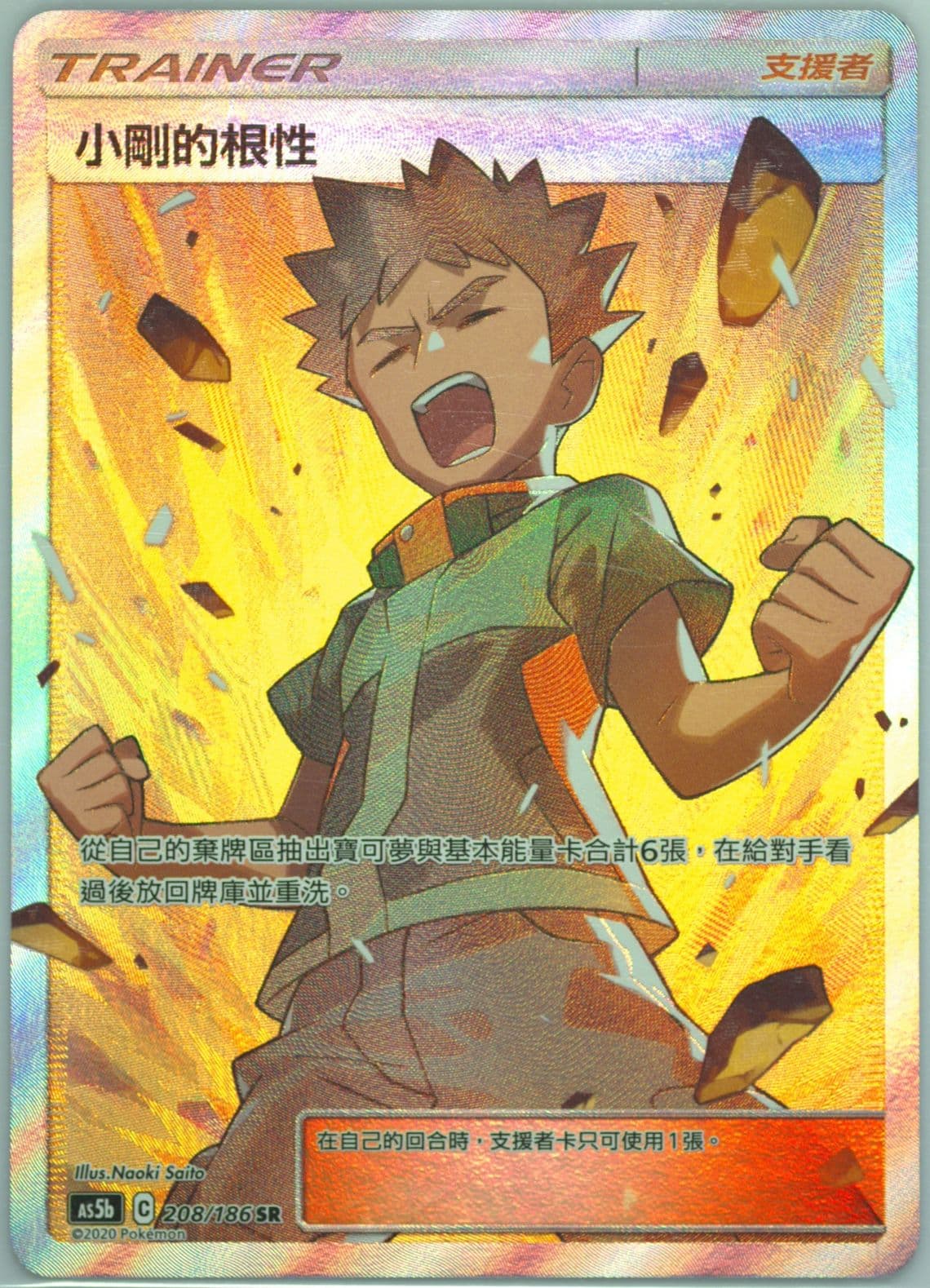 Full Art/Brock's Grit Set B (208) 2020 Pokemon Chinese Sun & Moon Double Burst