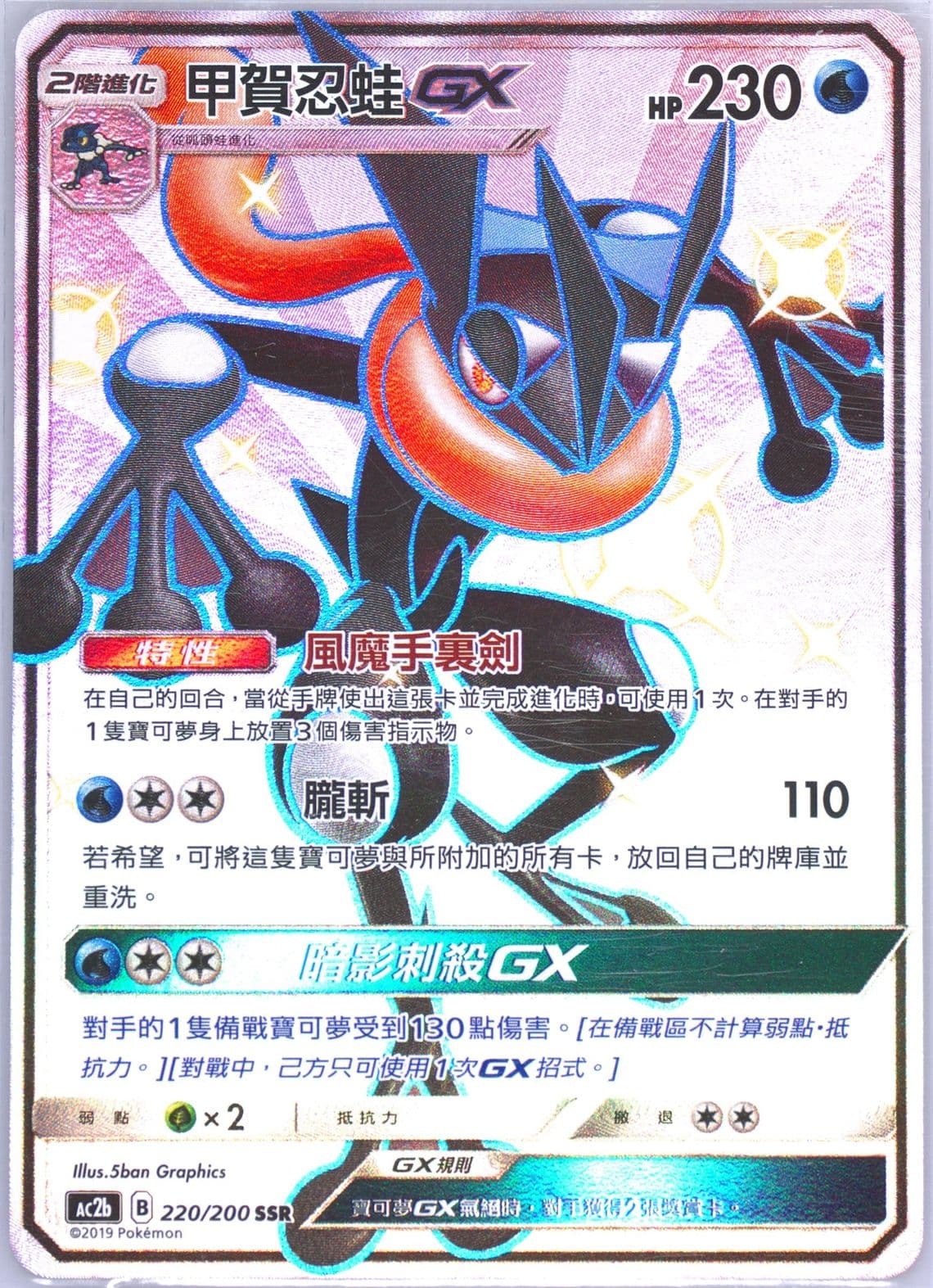 Full Art/Greninja GX Set B (220) 2019 Pokemon Chinese Sun & Moon Dreams Come True Collection