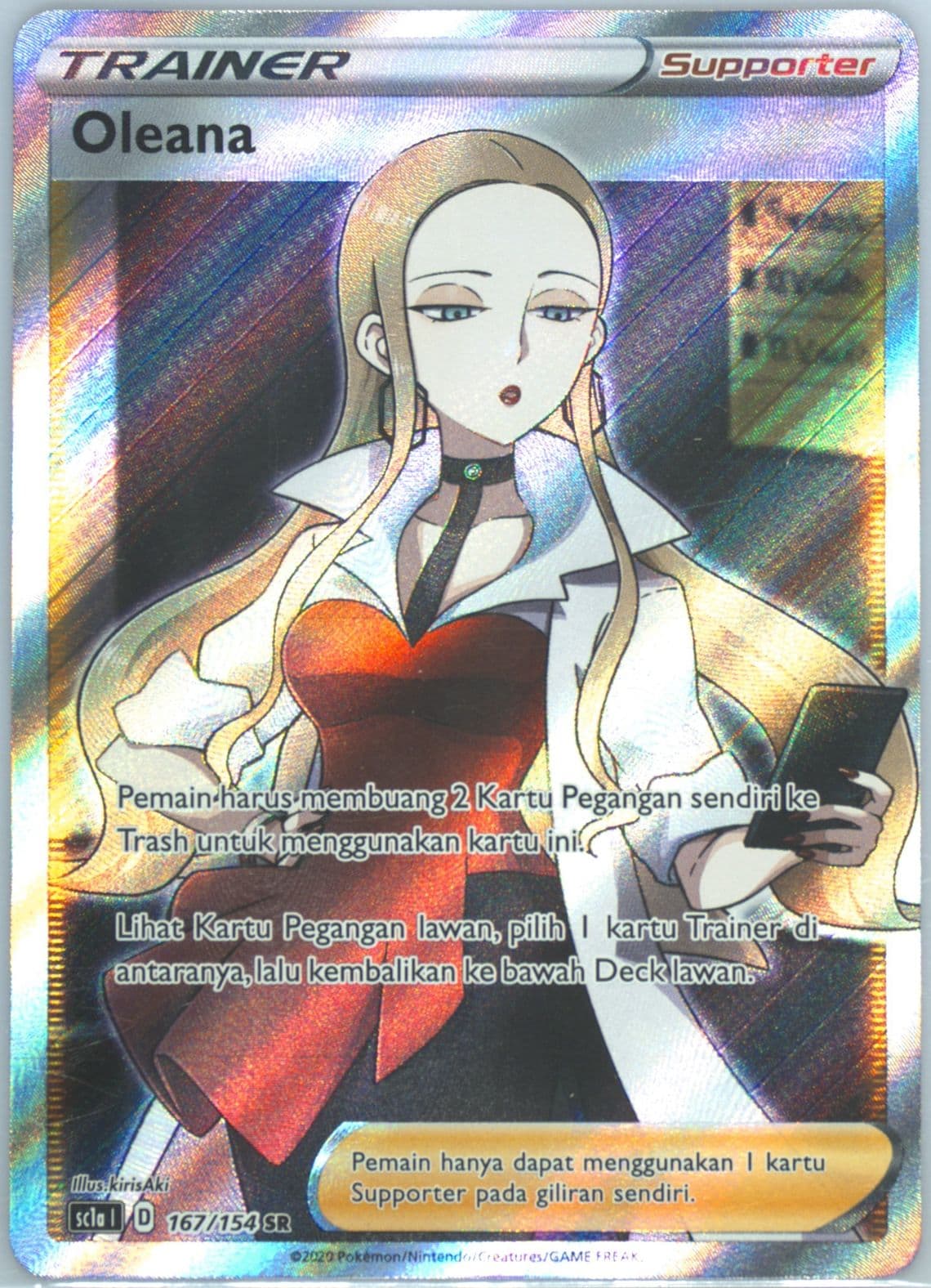 Full Art/Oleana Set A (167) 2020 Pokemon Indonesian Sword & Shield