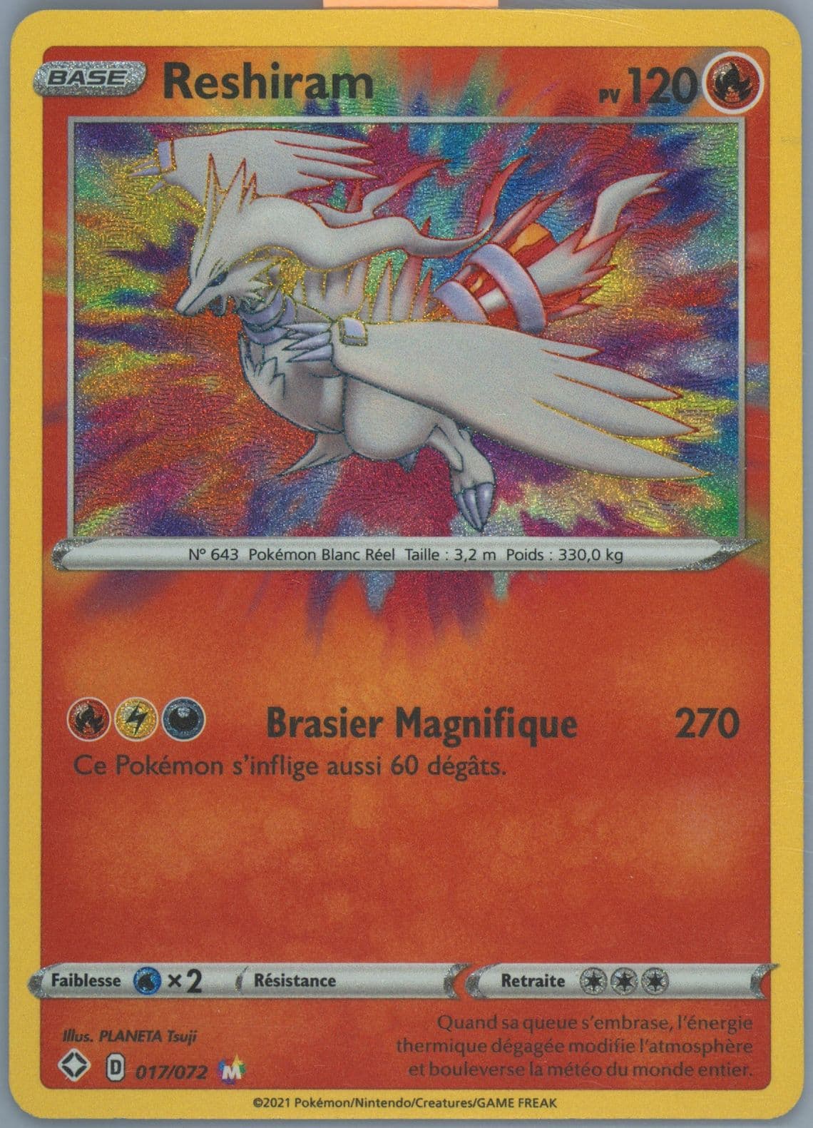 Reshiram French (017) 2021 Pokemon Sword & Shield Shining Fates