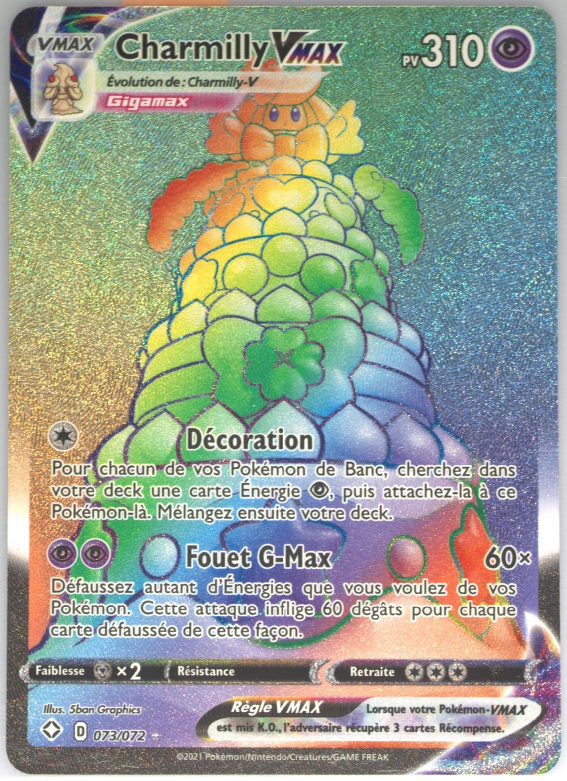 Full Art/Charmilly Vmax French-Secret (073) 2021 Pokemon Sword & Shield Shining Fates