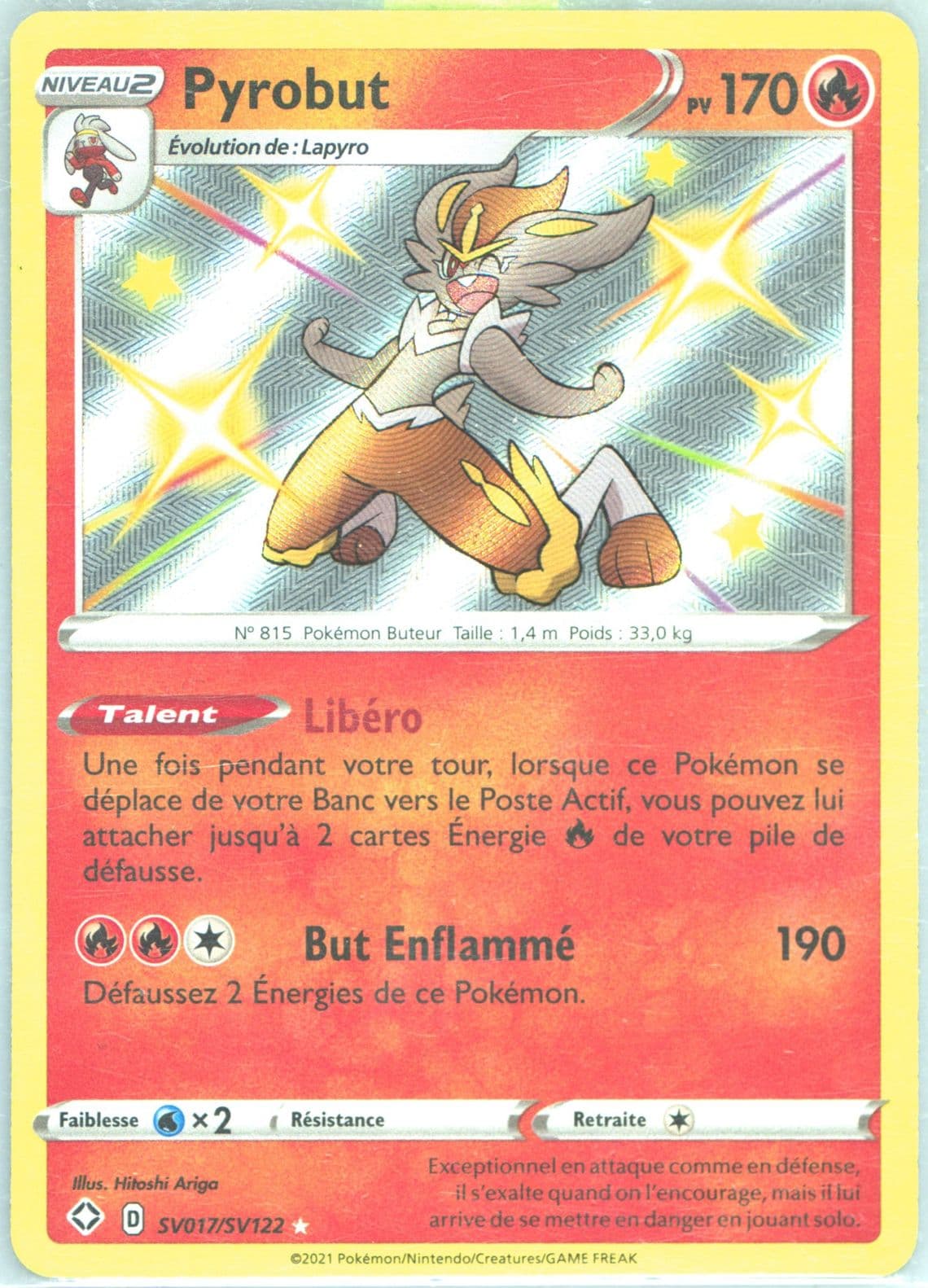 Pyrobut-Holo French (SV017) 2021 Pokemon Sword & Shield Shining Fates