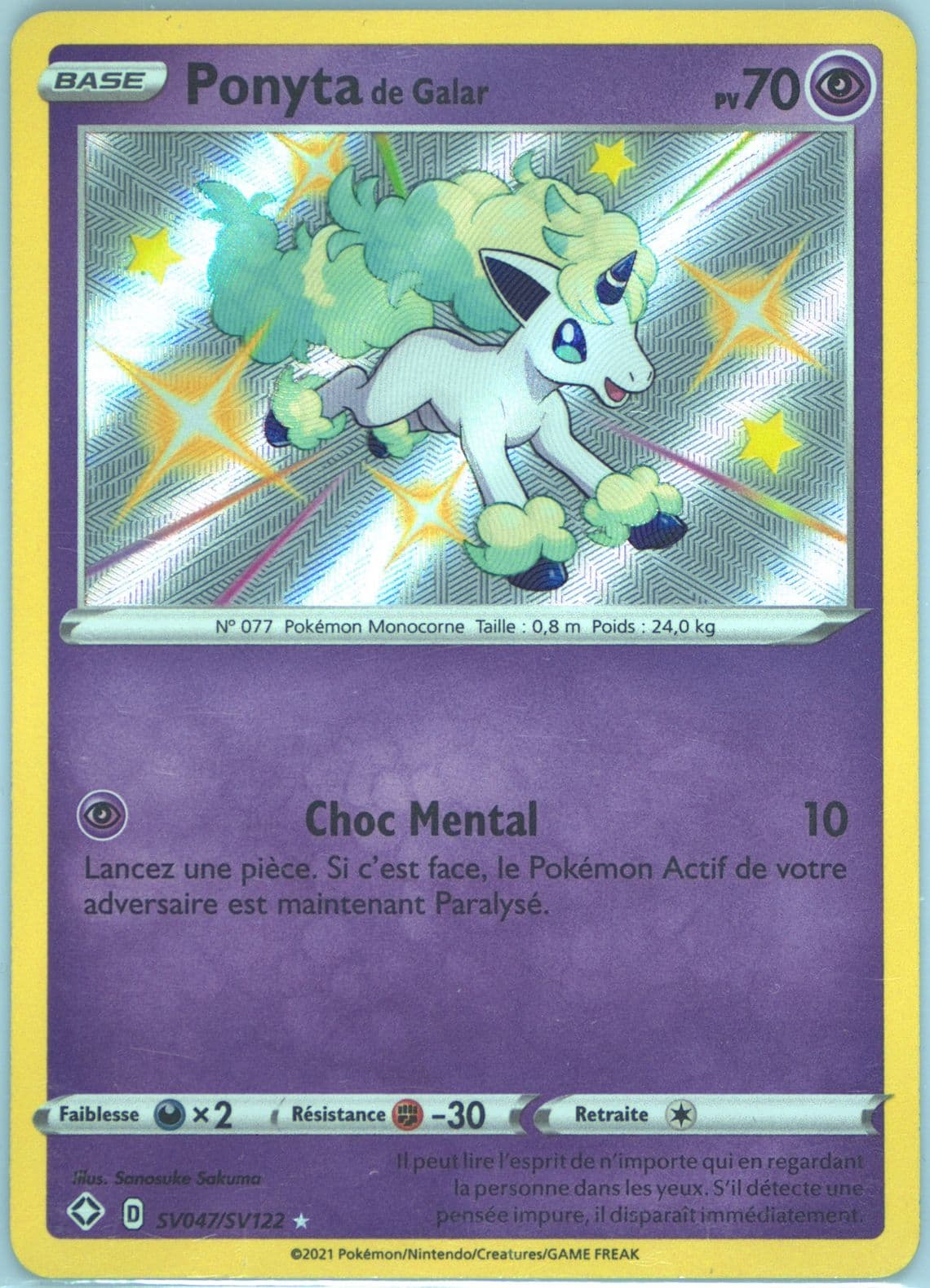 Ponyta de Galar-Holo French (SV047) 2021 Pokemon Sword & Shield Shining Fates