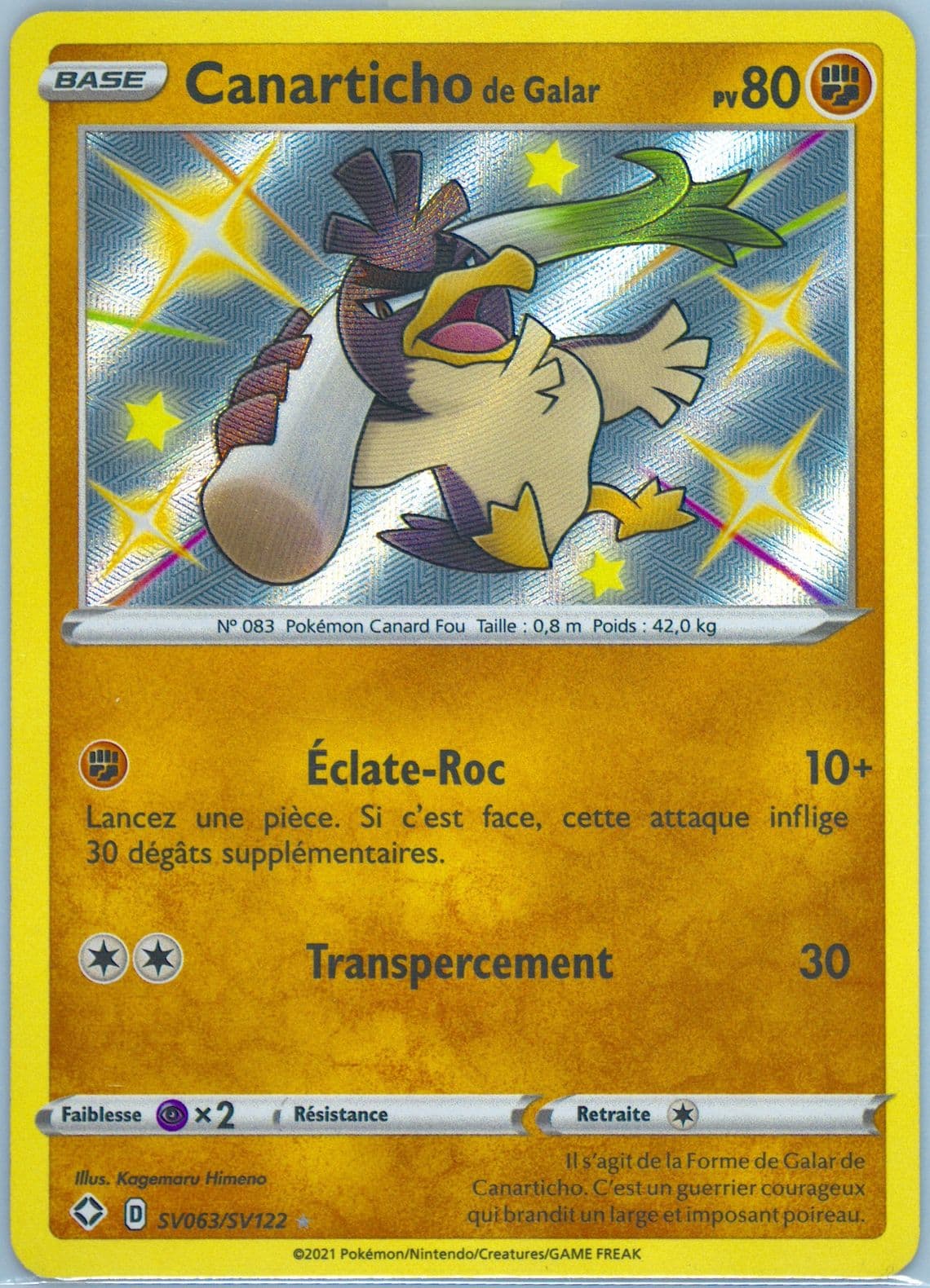 Canarticho de Galar-Holo French (SV063) 2021 Pokemon Sword & Shield Shining Fates