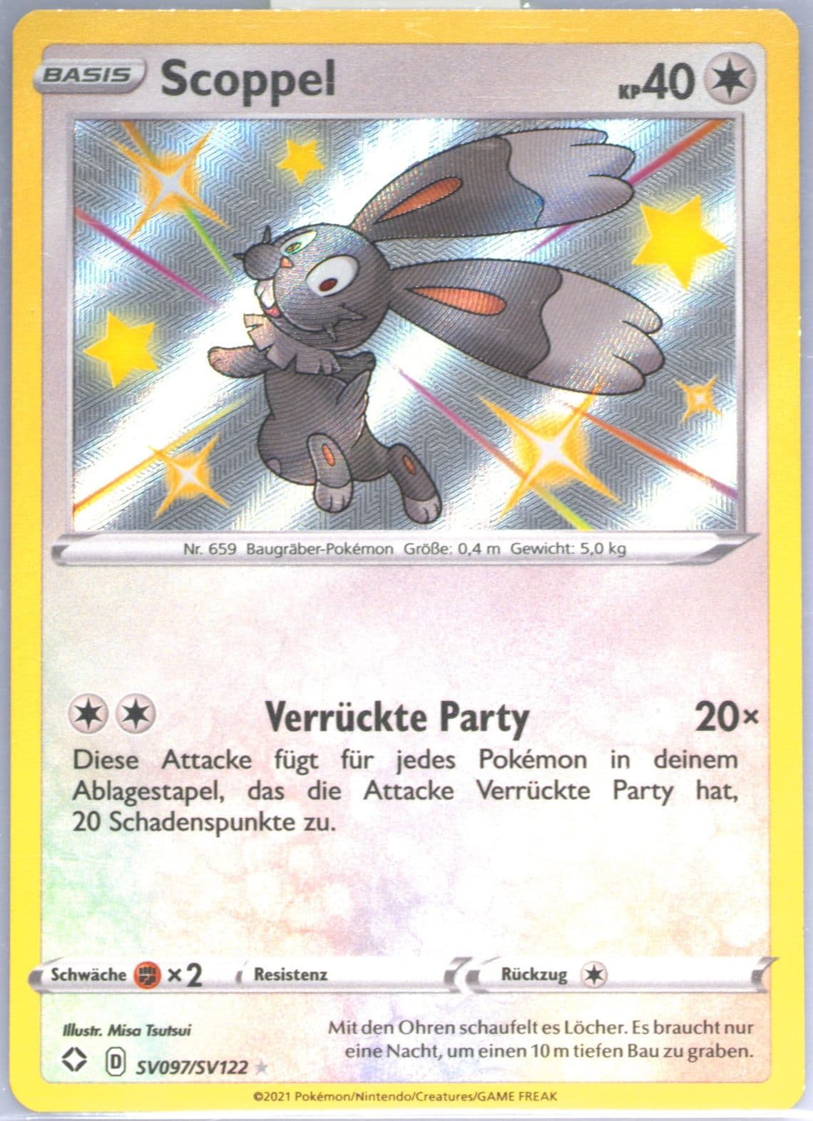 Scoppel-Holo German (SV097) 2021 Pokemon Sword & Shield Shining Fates