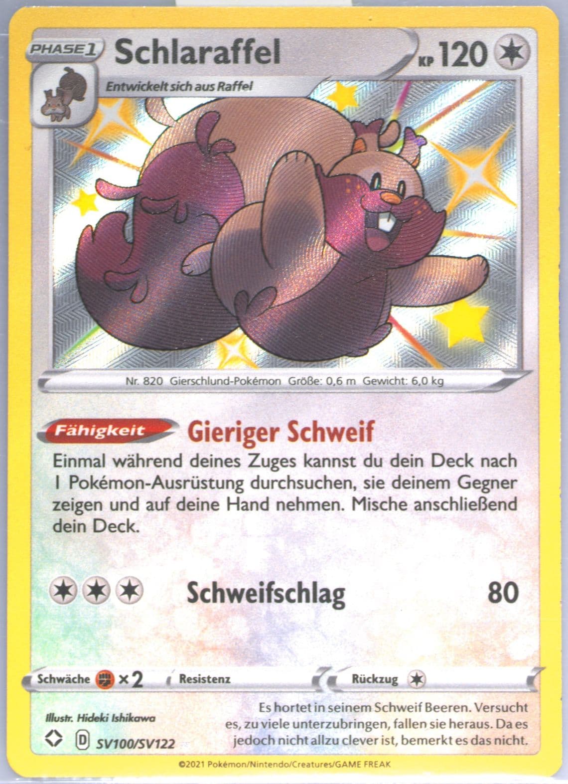 Schlaraffel-Holo German (SV100) 2021 Pokemon Sword & Shield Shining Fates