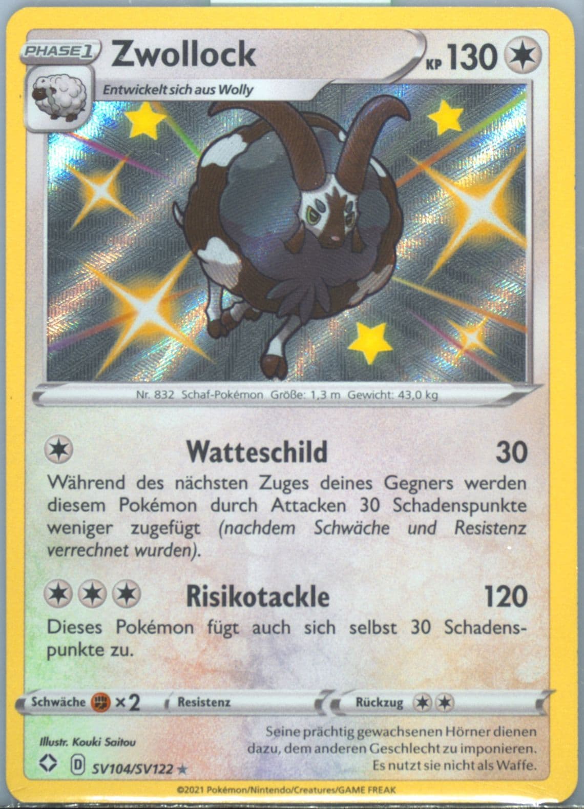 Zwollock-Holo German (SV104) 2021 Pokemon Sword & Shield Shining Fates