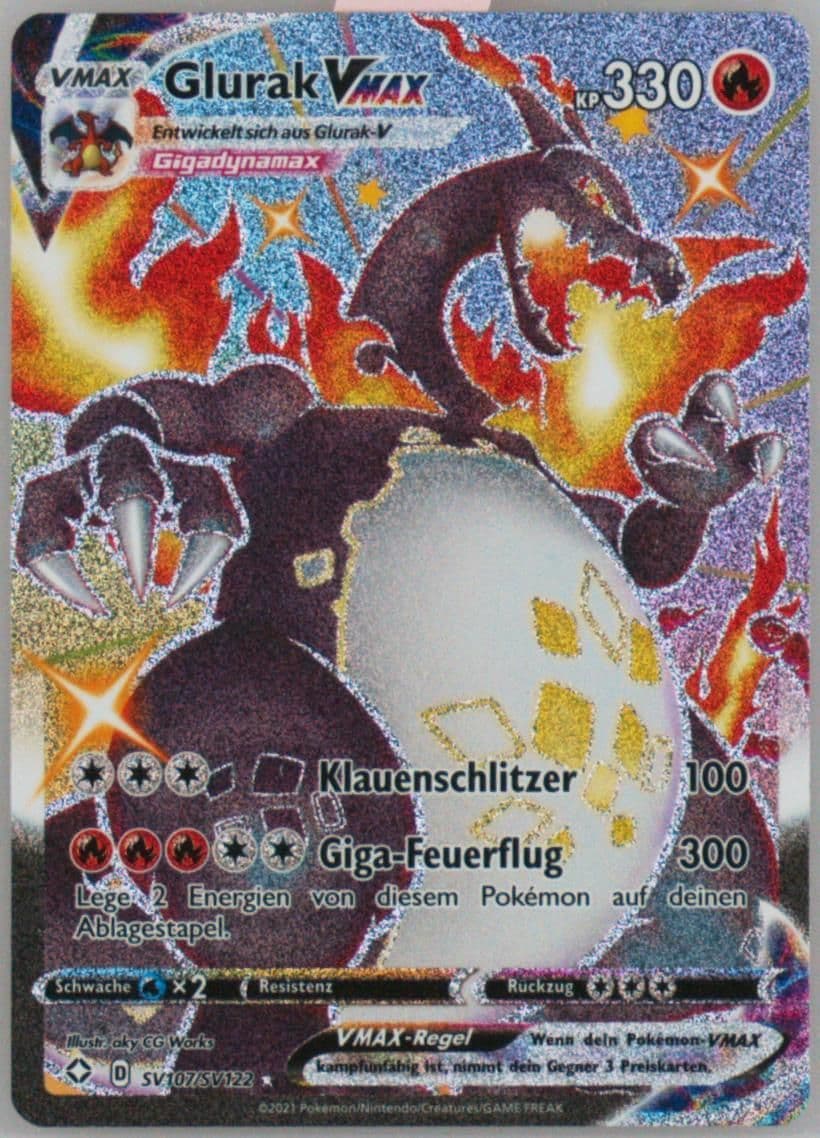Full Art/Glurak Vmax German (SV107) 2021 Pokemon Sword & Shield Shining Fates