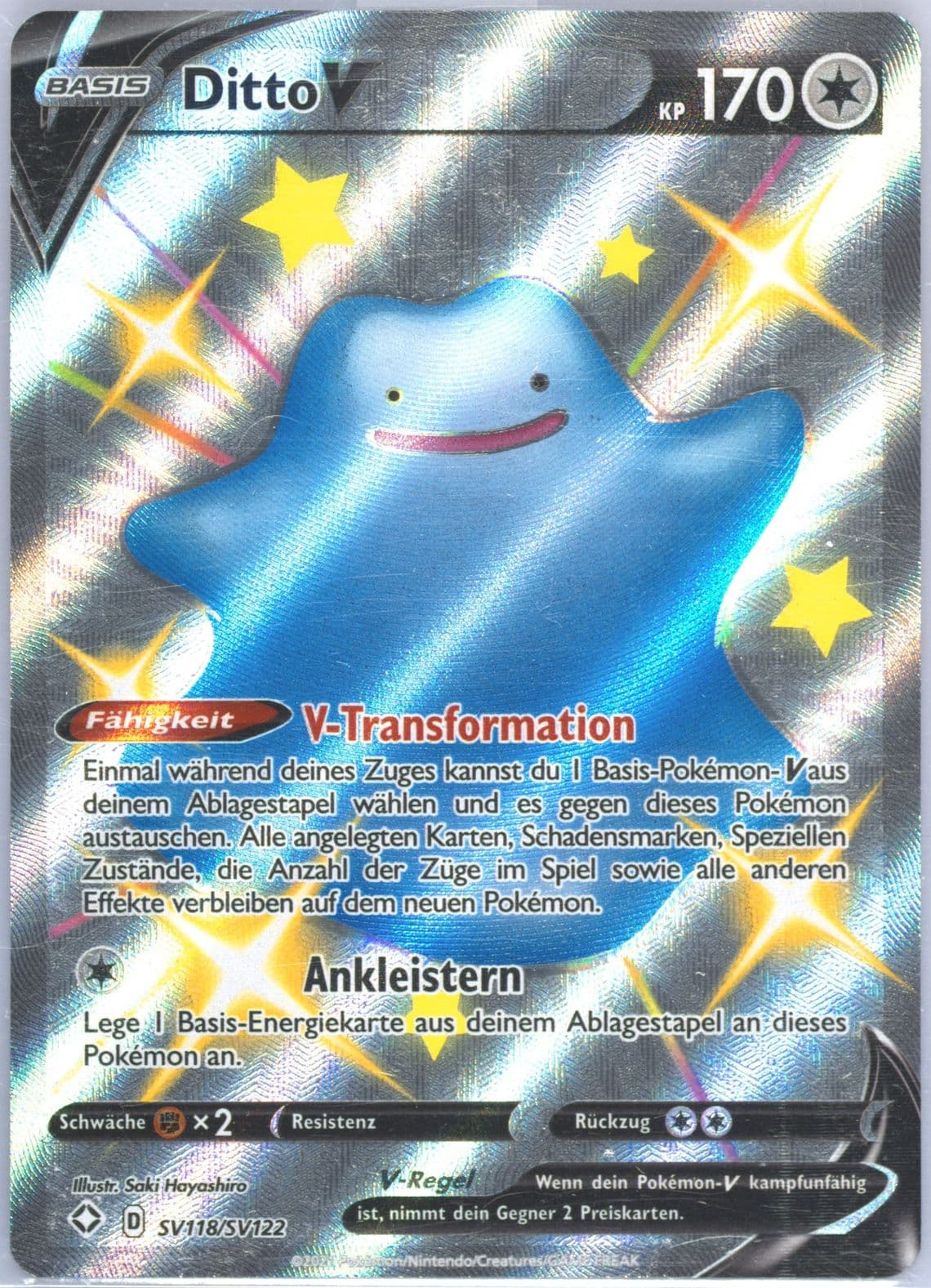 Full Art/Ditto V German (SV118) 2021 Pokemon Sword & Shield Shining Fates
