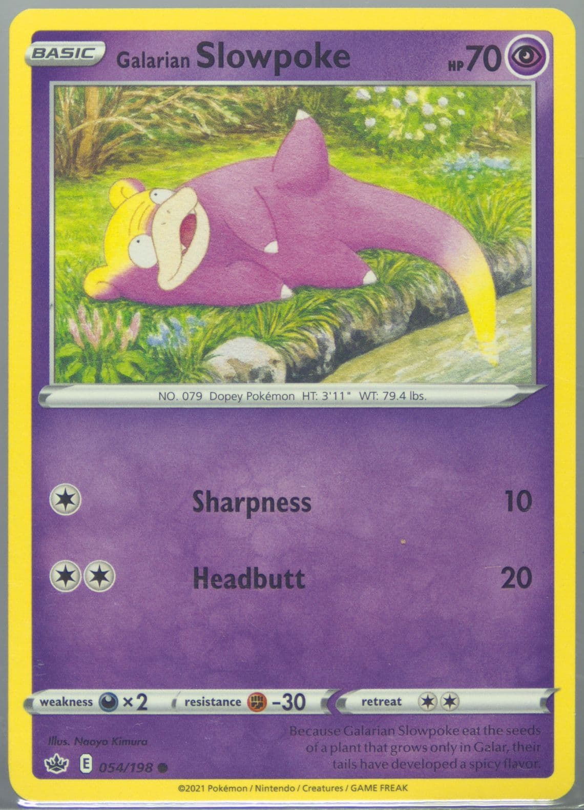 Galarian Slowpoke (054) 2021 Pokemon Sword & Shield Chilling Reign