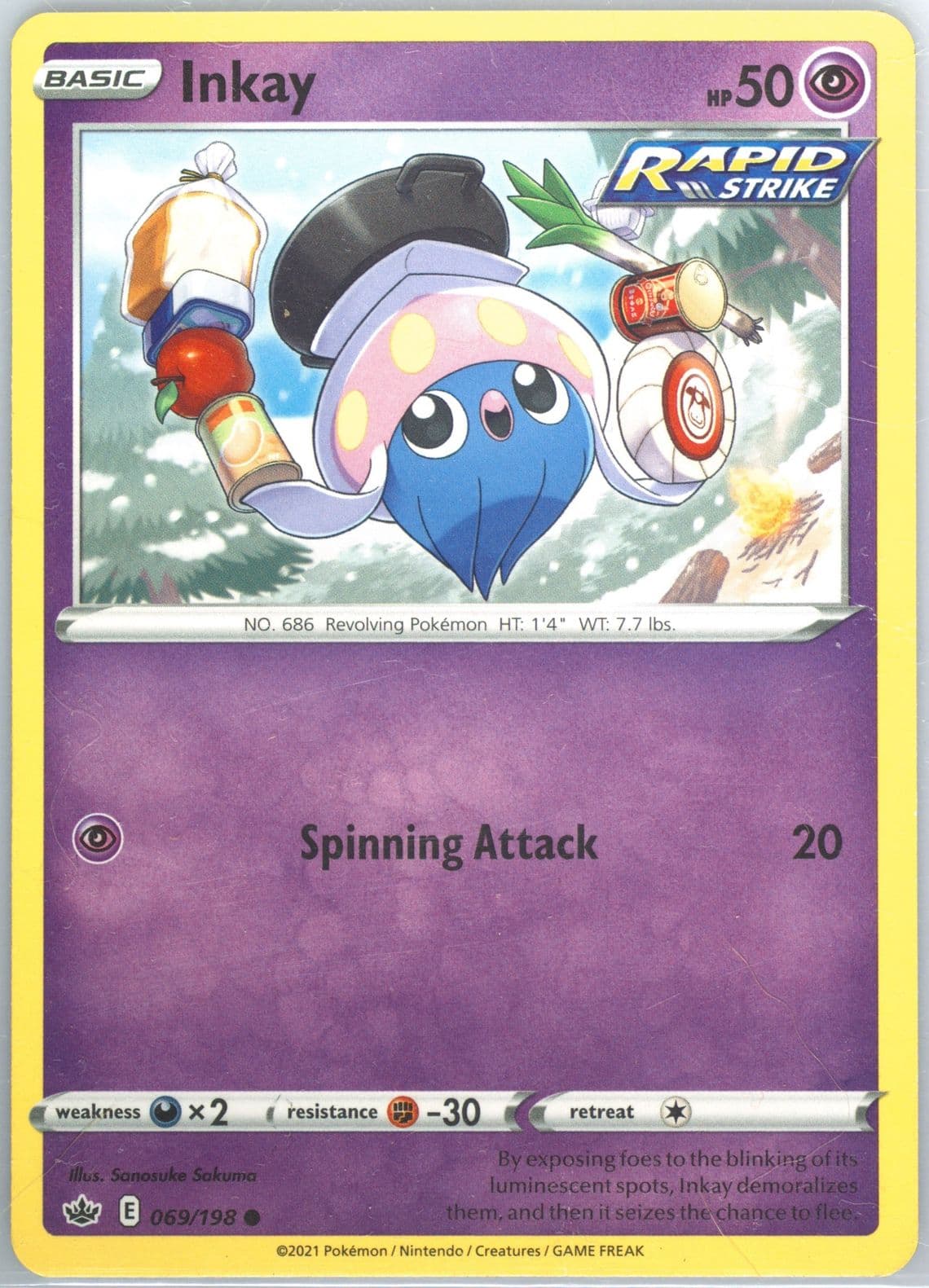 Inkay (069) 2021 Pokemon Sword & Shield Chilling Reign