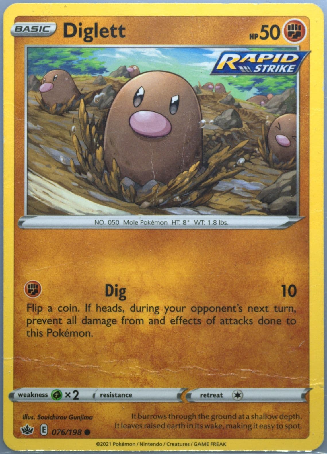 Diglett (076) 2021 Pokemon Sword & Shield Chilling Reign
