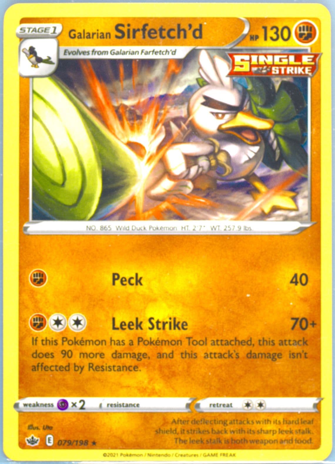 Galarian Sirfetch'd (079) 2021 Pokemon Sword & Shield Chilling Reign