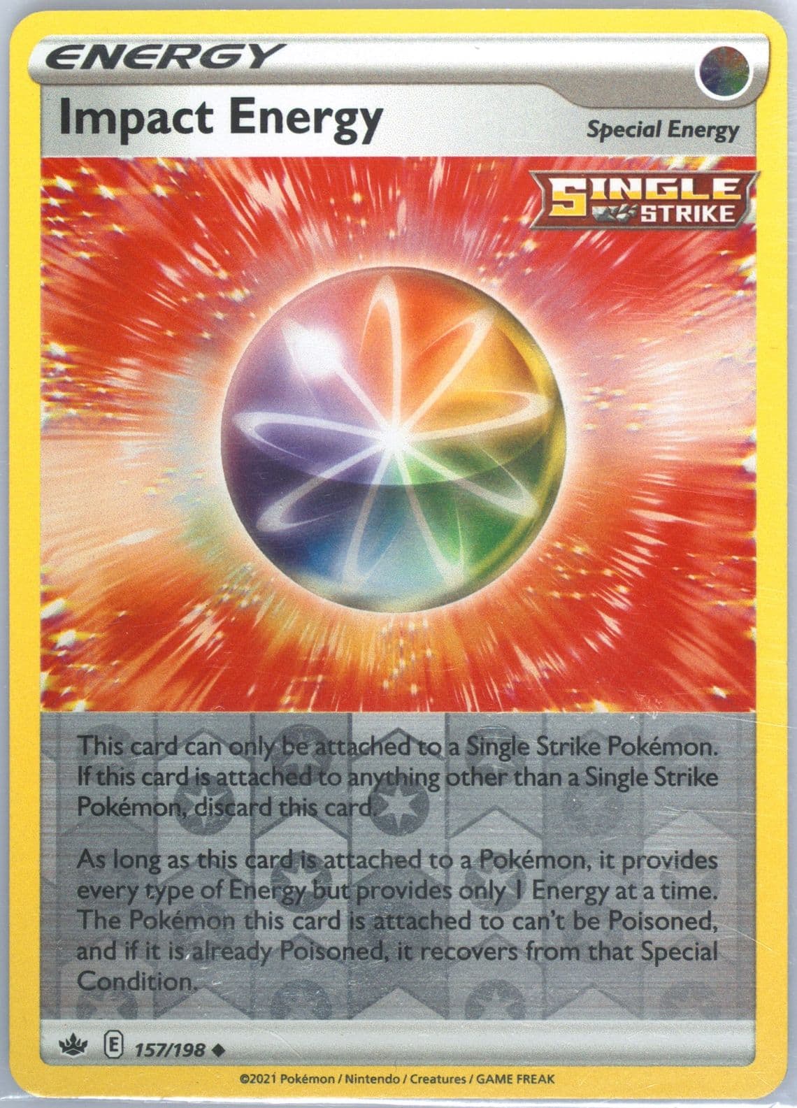Impact Energy-Reverse Foil (157) 2021 Pokemon Sword & Shield Chilling Reign