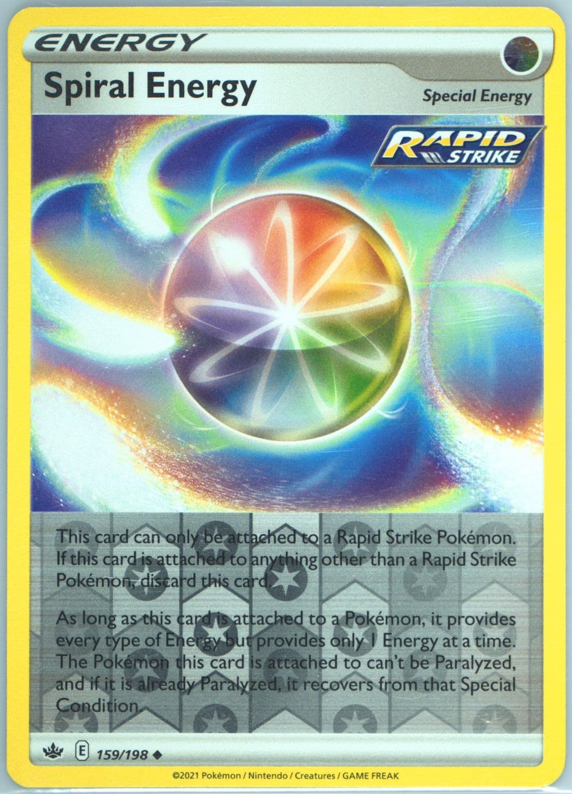 Spiral Energy-Reverse Foil (159) 2021 Pokemon Sword & Shield Chilling Reign