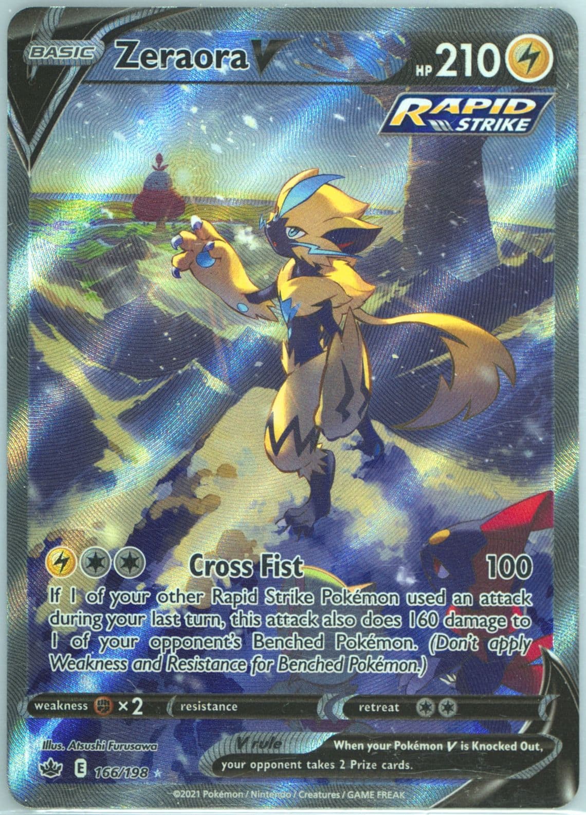 Full Art/Zeraora V (166) 2021 Pokemon Sword & Shield Chilling Reign