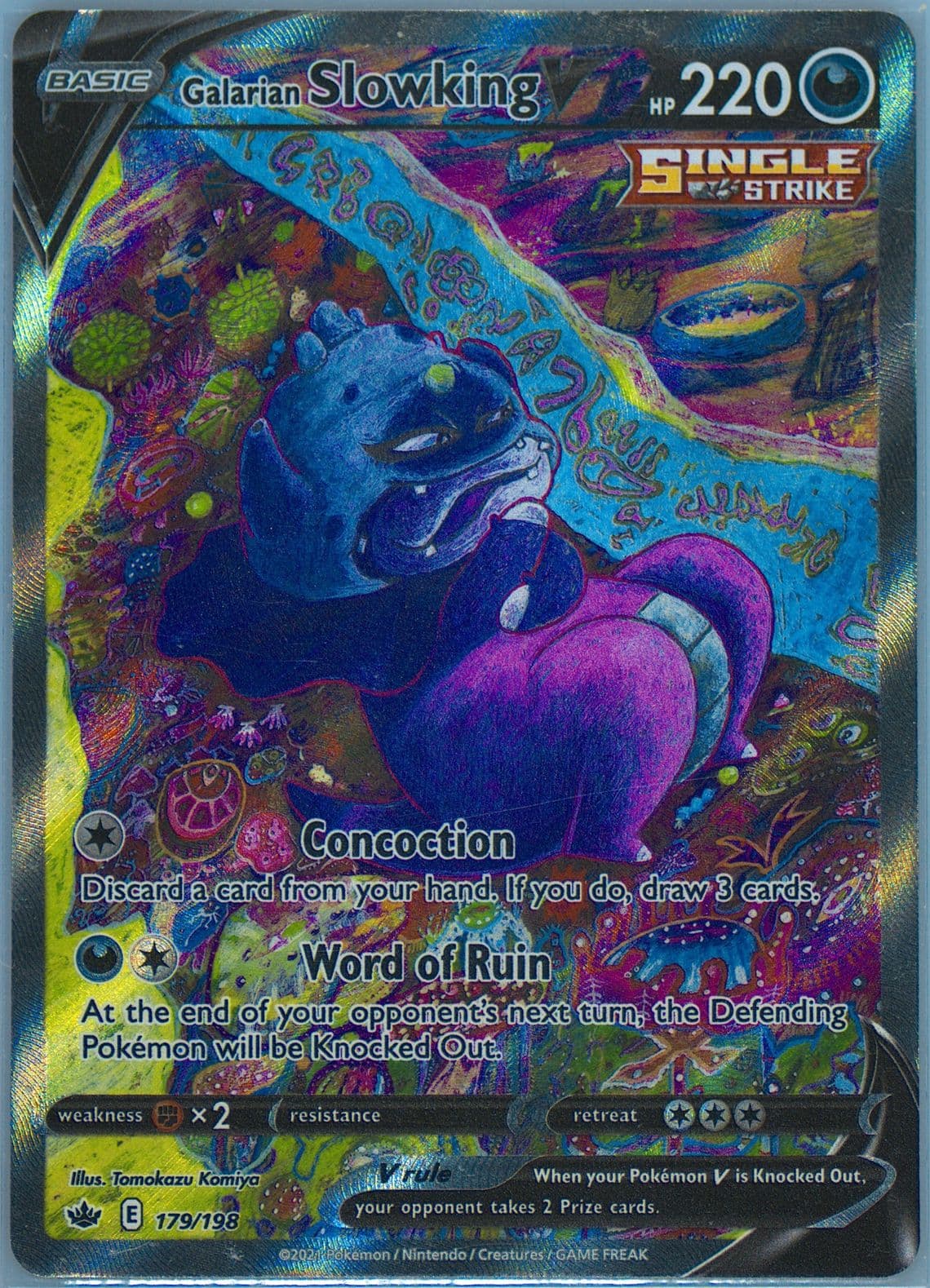 Full Art/Galarian Slowking V (179) 2021 Pokemon Sword & Shield Chilling Reign