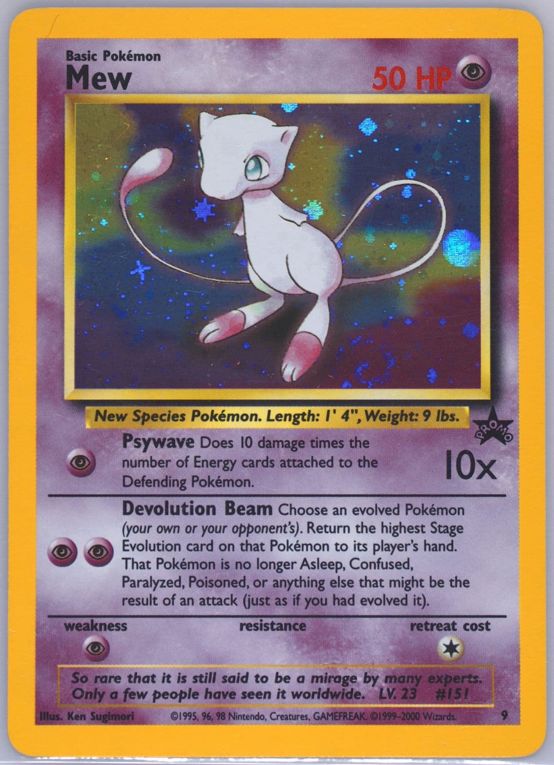 Mew-Holo Pokemon League (9) 2000 Pokemon Promo Black Star