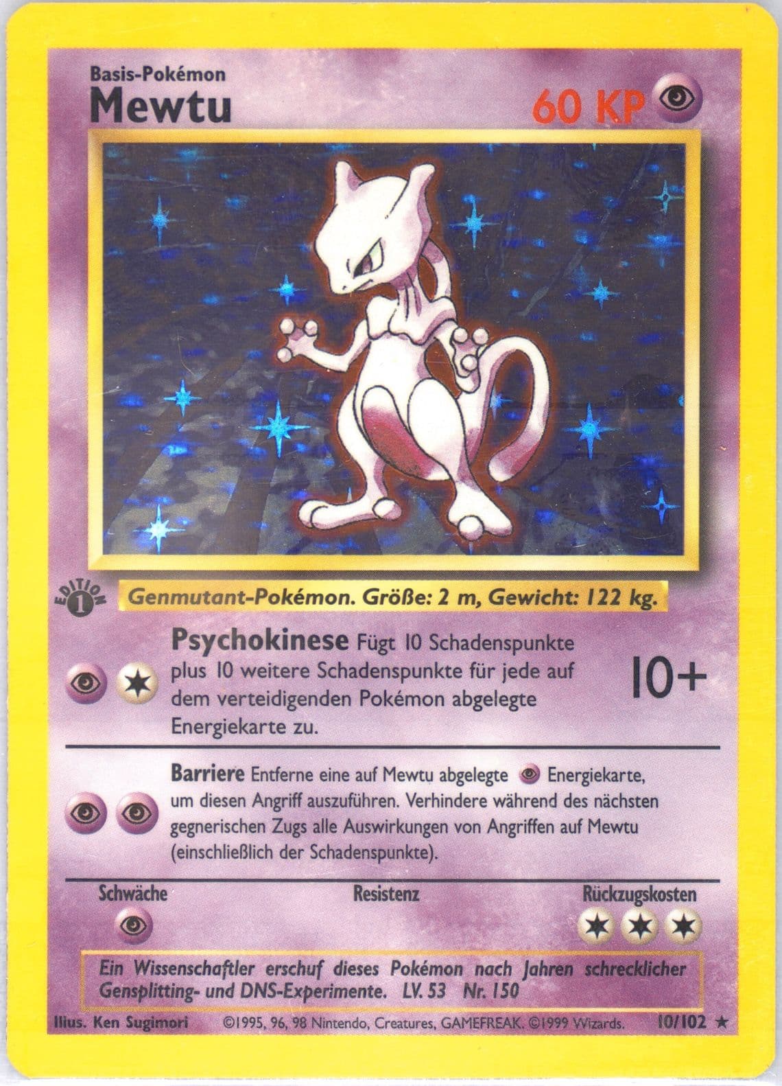 Mewtu-Holo 1st Edition (10) 1999 Pokemon German