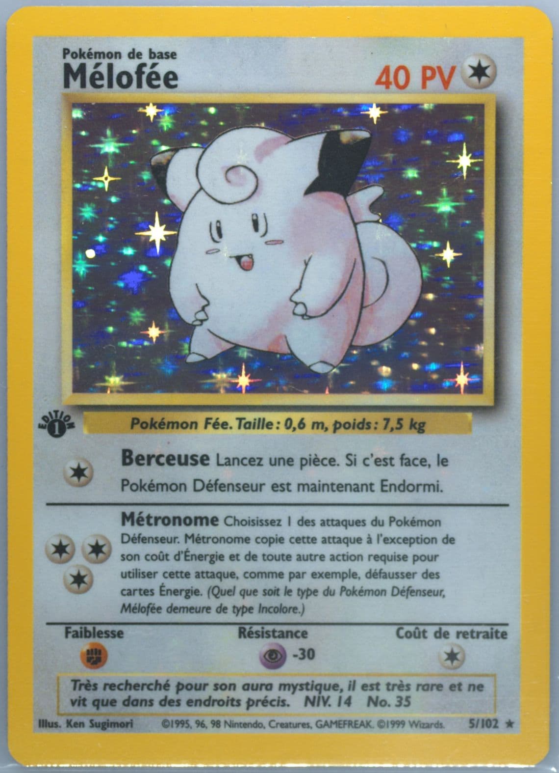 Melofee-Holo 1st Edition (5) 1999 Pokemon French
