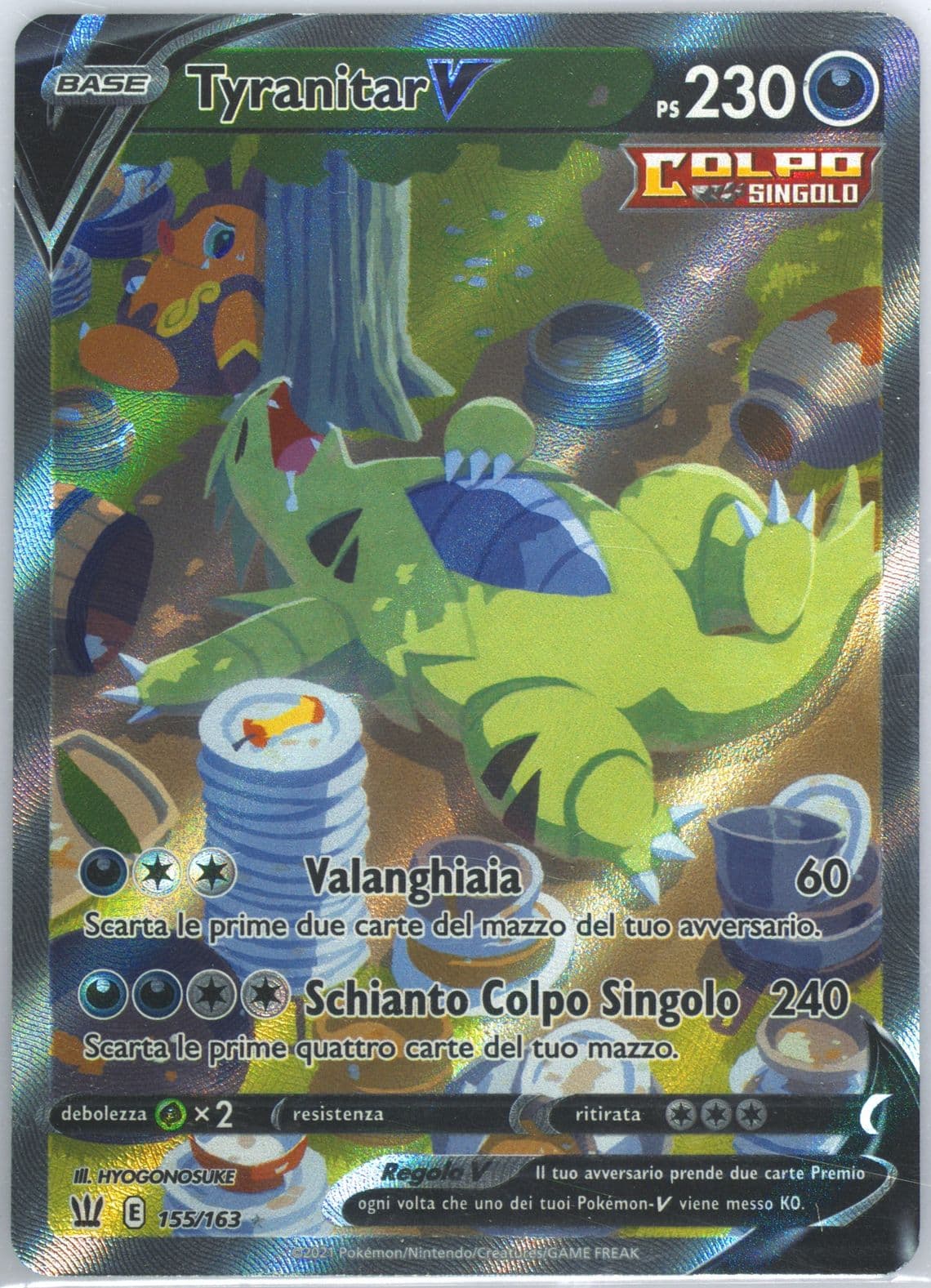 Full Art/Tyranitar V Italian (155) 2021 Pokemon Sword & Shield Battle Styles