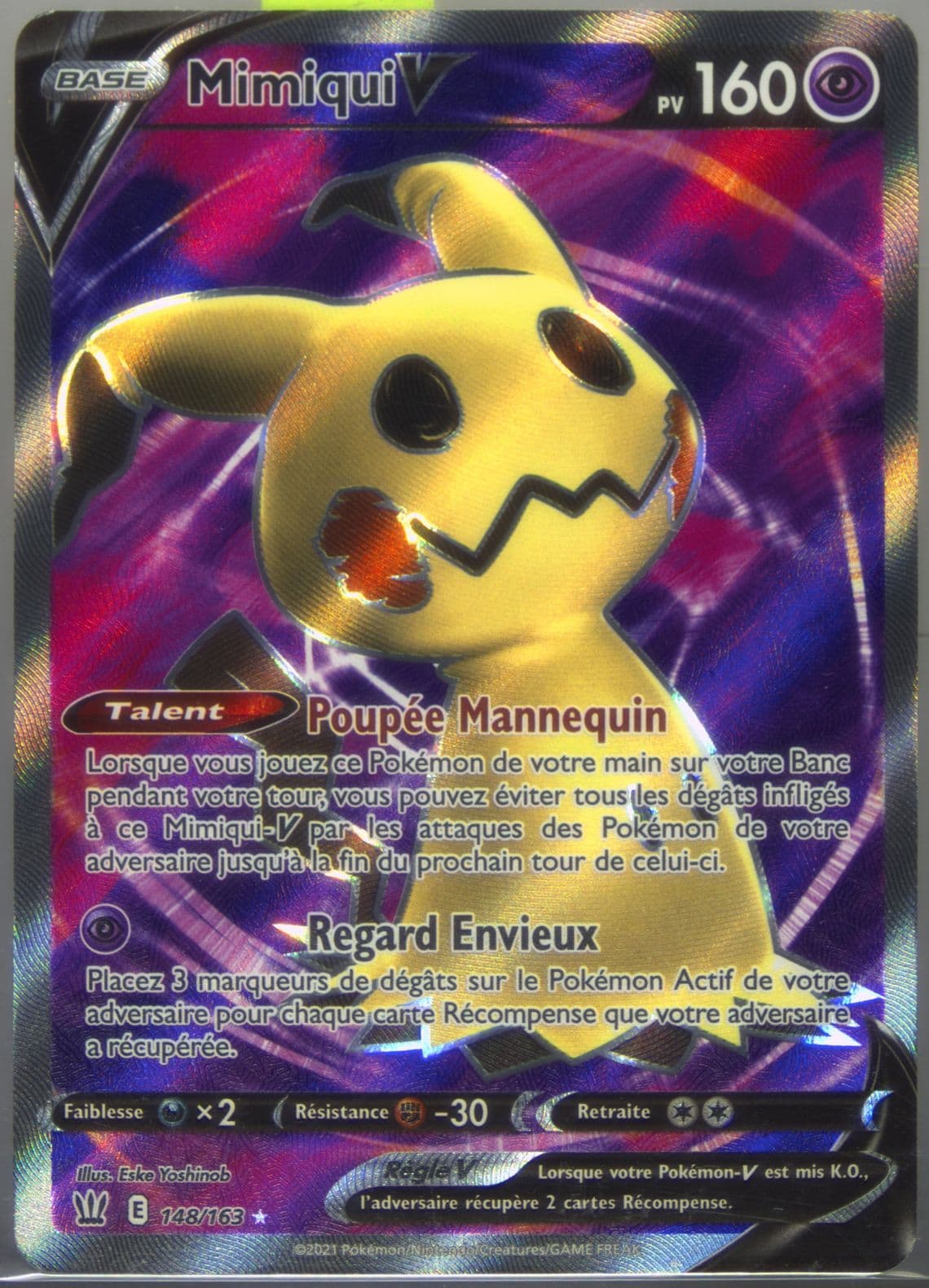 Full Art/Mimiqui V French (148) 2021 Pokemon Sword & Shield Battle Styles