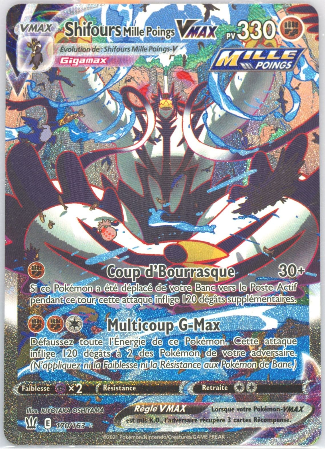 Full Art/Shifours Mille Poings Vmax French-Secret (170) 2021 Pokemon Sword & Shield Battle Styles