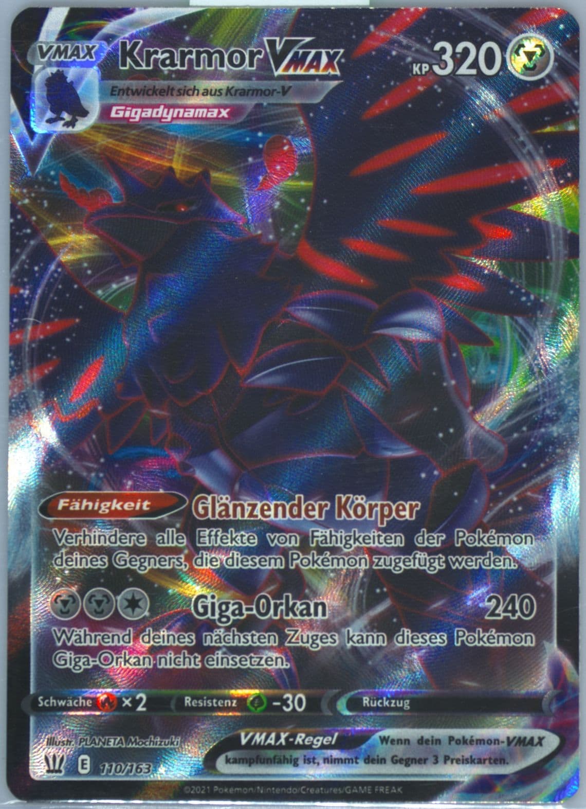 Full Art/Krarmor Vmax German (110) 2021 Pokemon Sword & Shield Battle Styles