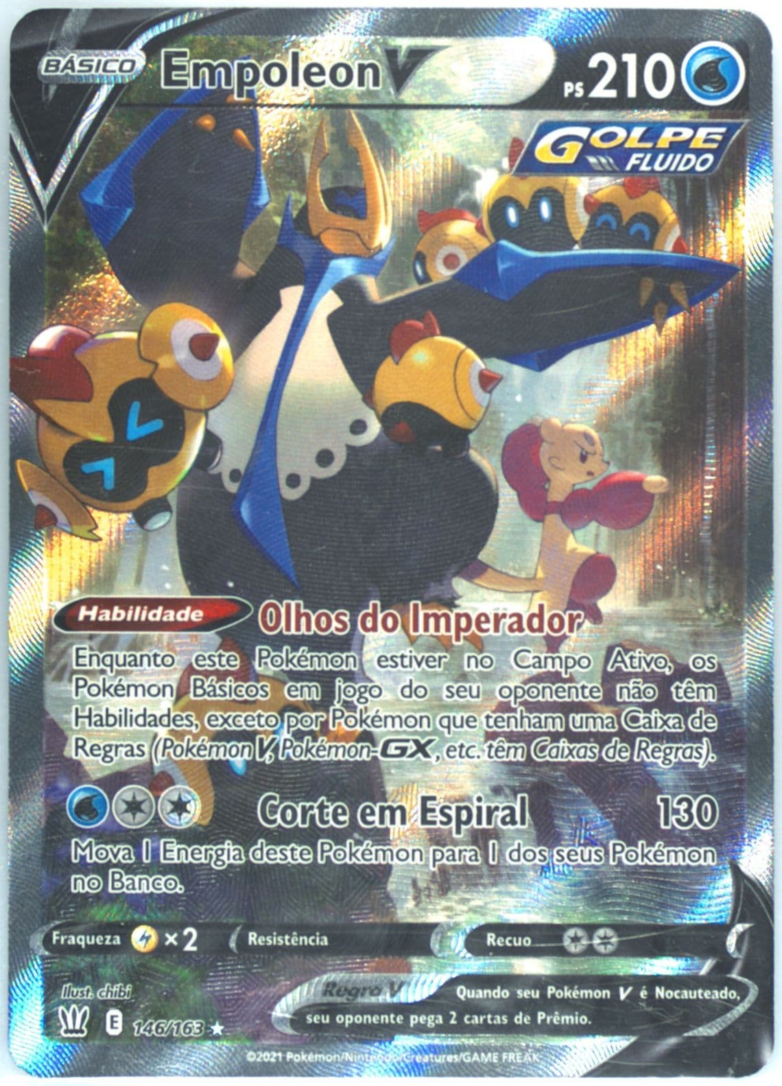 Full Art/Empoleon V Portuguese (146) 2021 Pokemon Sword & Shield Battle Styles