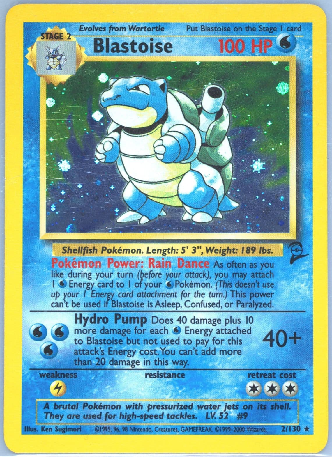 Blastoise-Holo (2) 2000 Pokemon Game Base II
