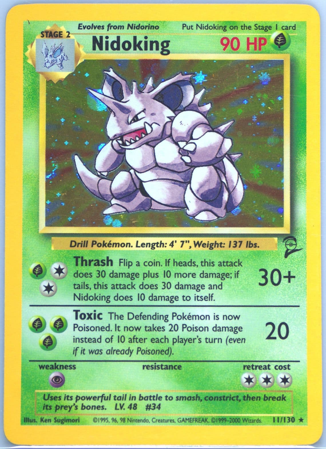 Nidoking-Holo (11) 2000 Pokemon Game Base II