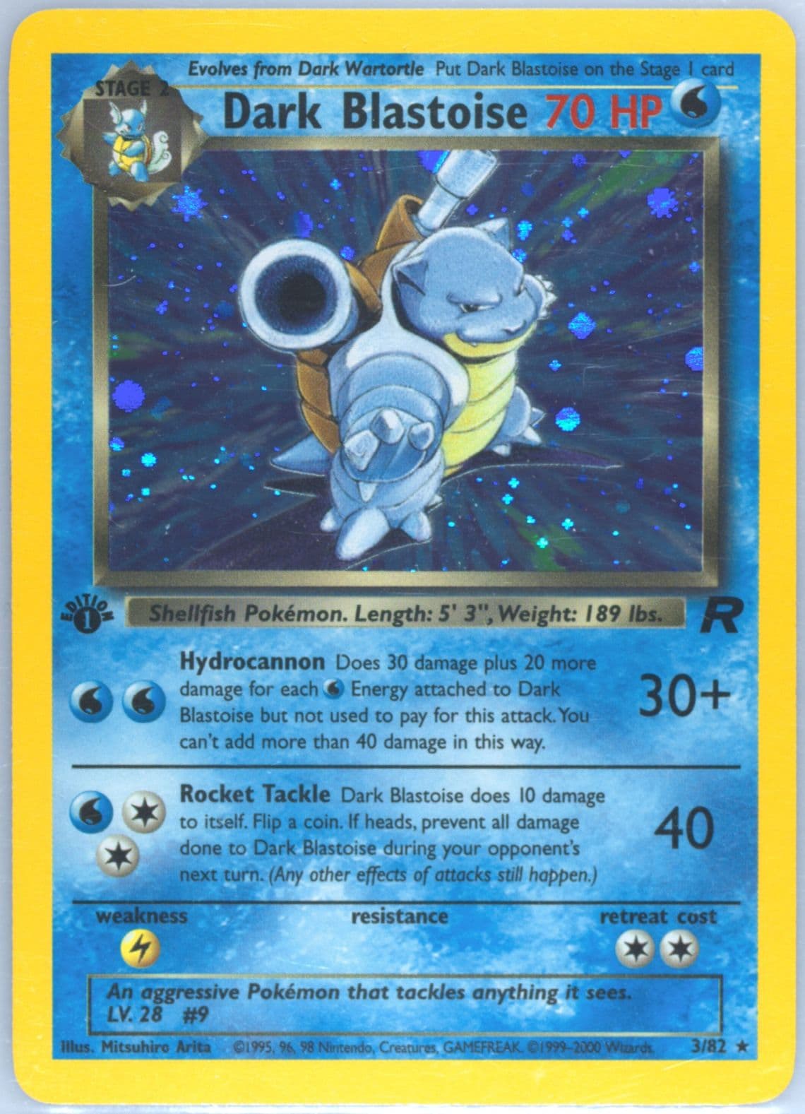 Dark Blastoise-Holo 1st Edition (3) 2000 Pokemon Rocket