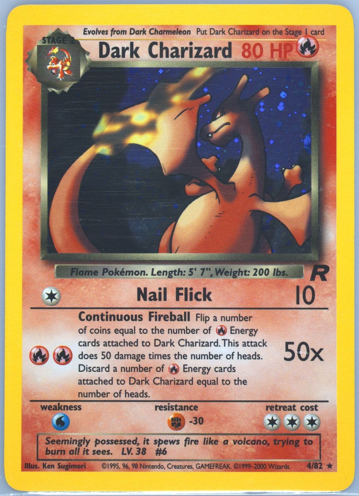 Dark Charizard-Holo (4) 2000 Pokemon Rocket